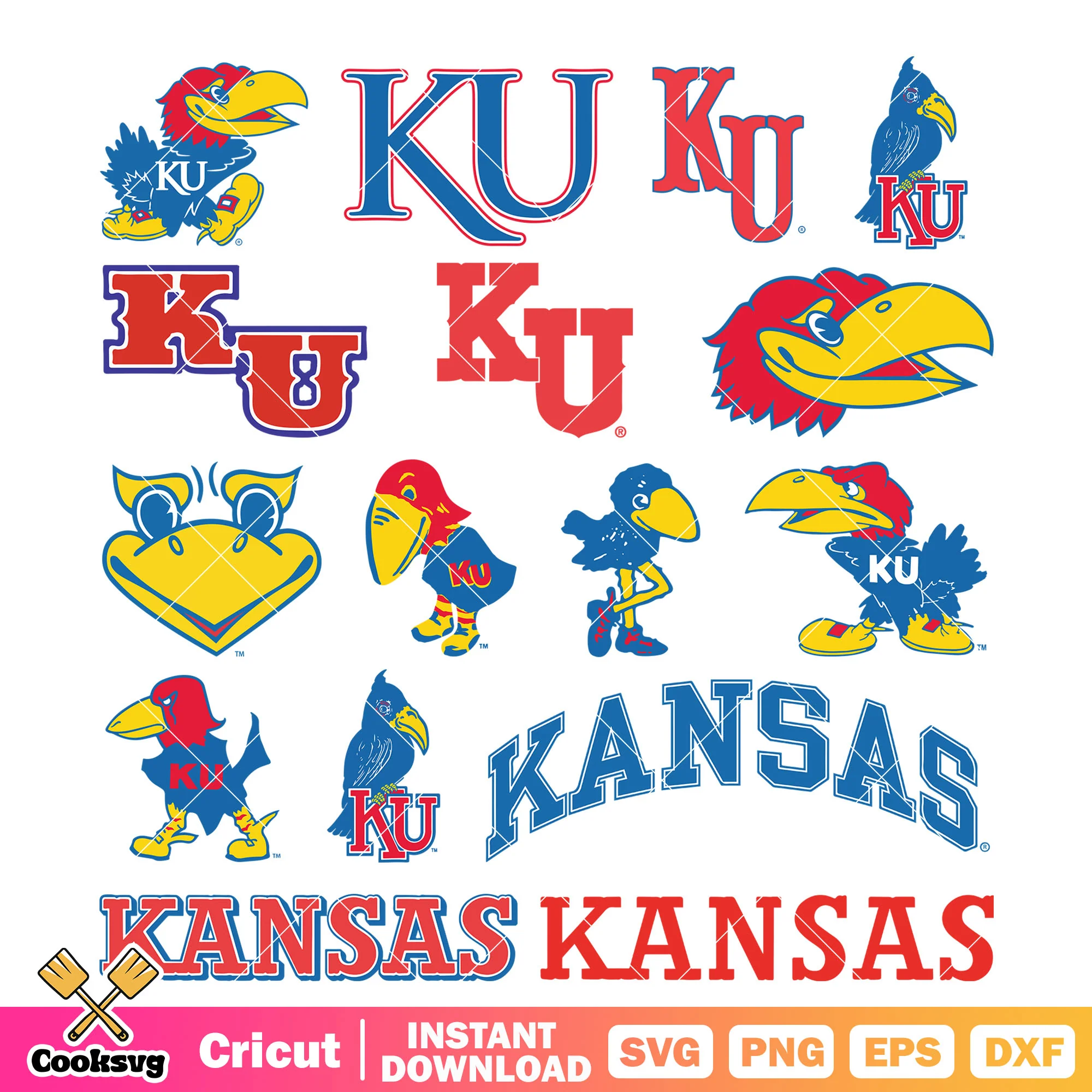 Kansas Jayhawks logo bundle svg, kansas jayhawks football logo svg