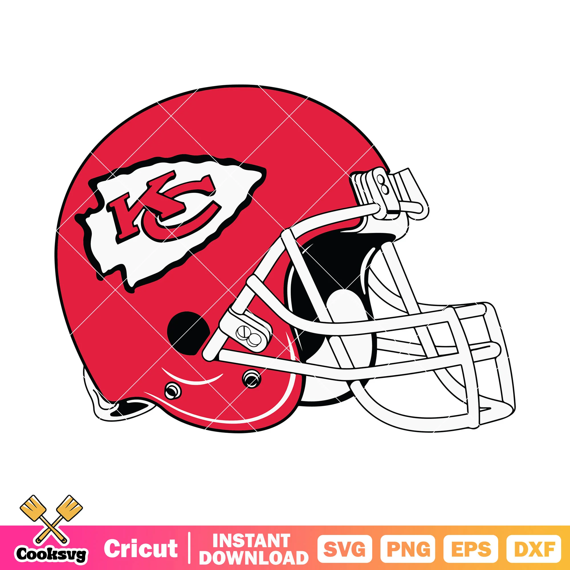 KC red mask nfl team svg, nfl helmets svg, kc chiefs svg