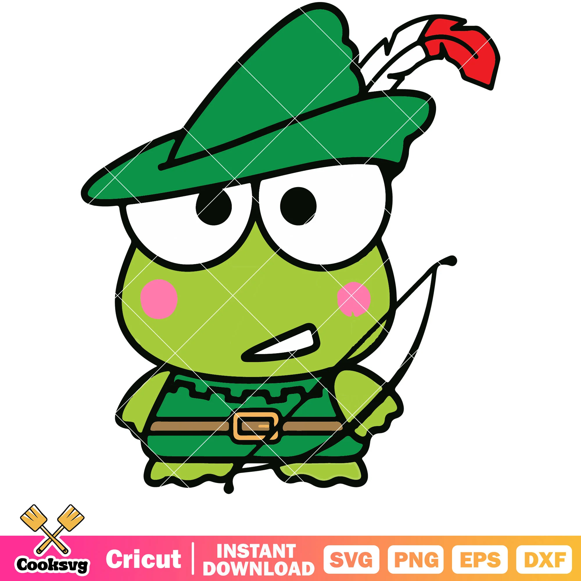 Keroppi archery svg, sanrio hello kitty svg, sanrio cartoon svg