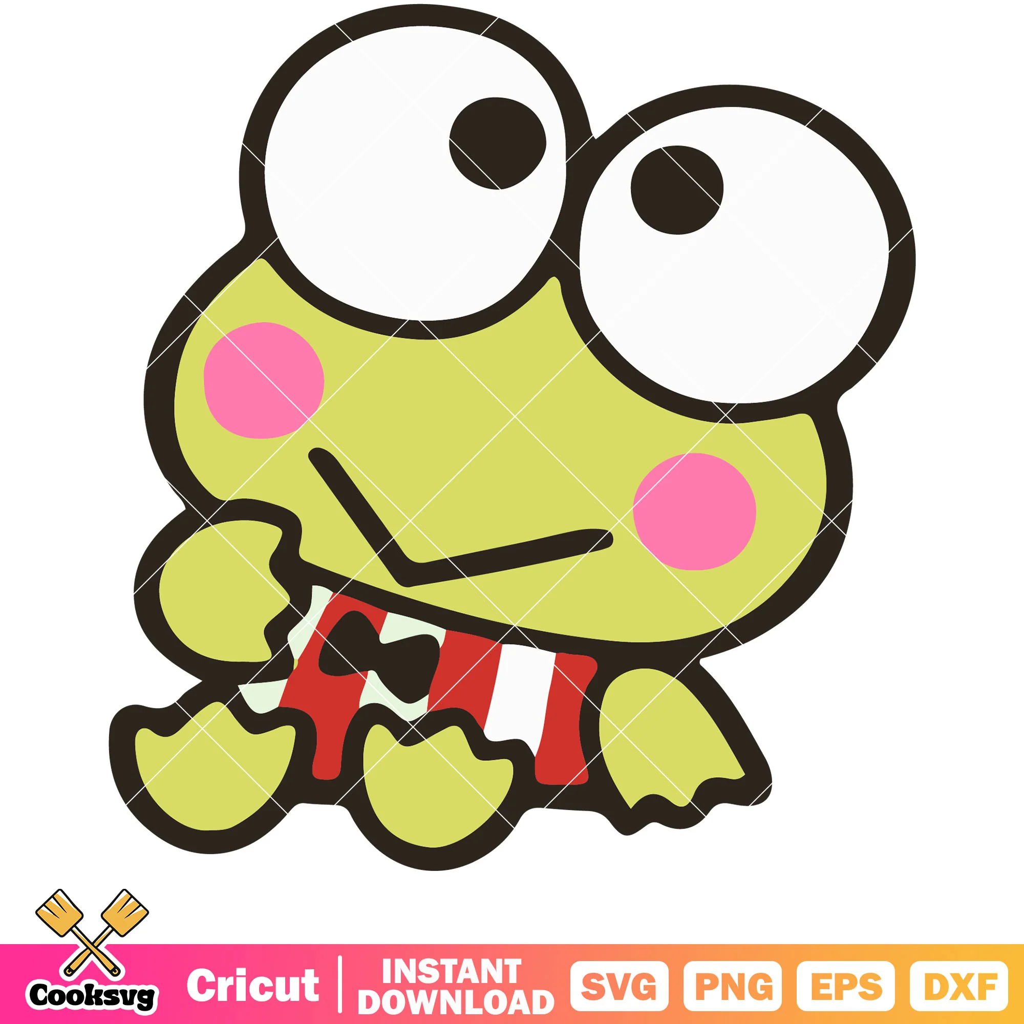 Keroppi sitting design svg, Keroppi cute svg, hello kitty svg