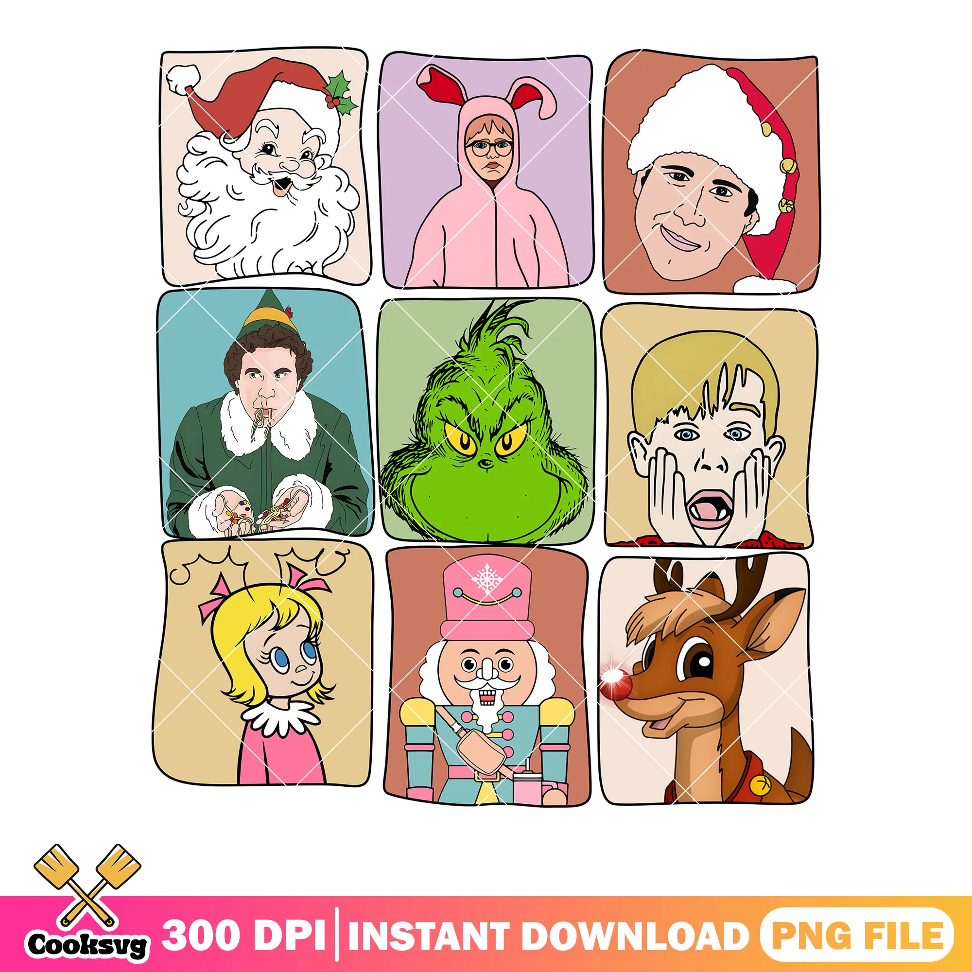 Kevin christmas and friends png, nutcracker png, cindy lou who png