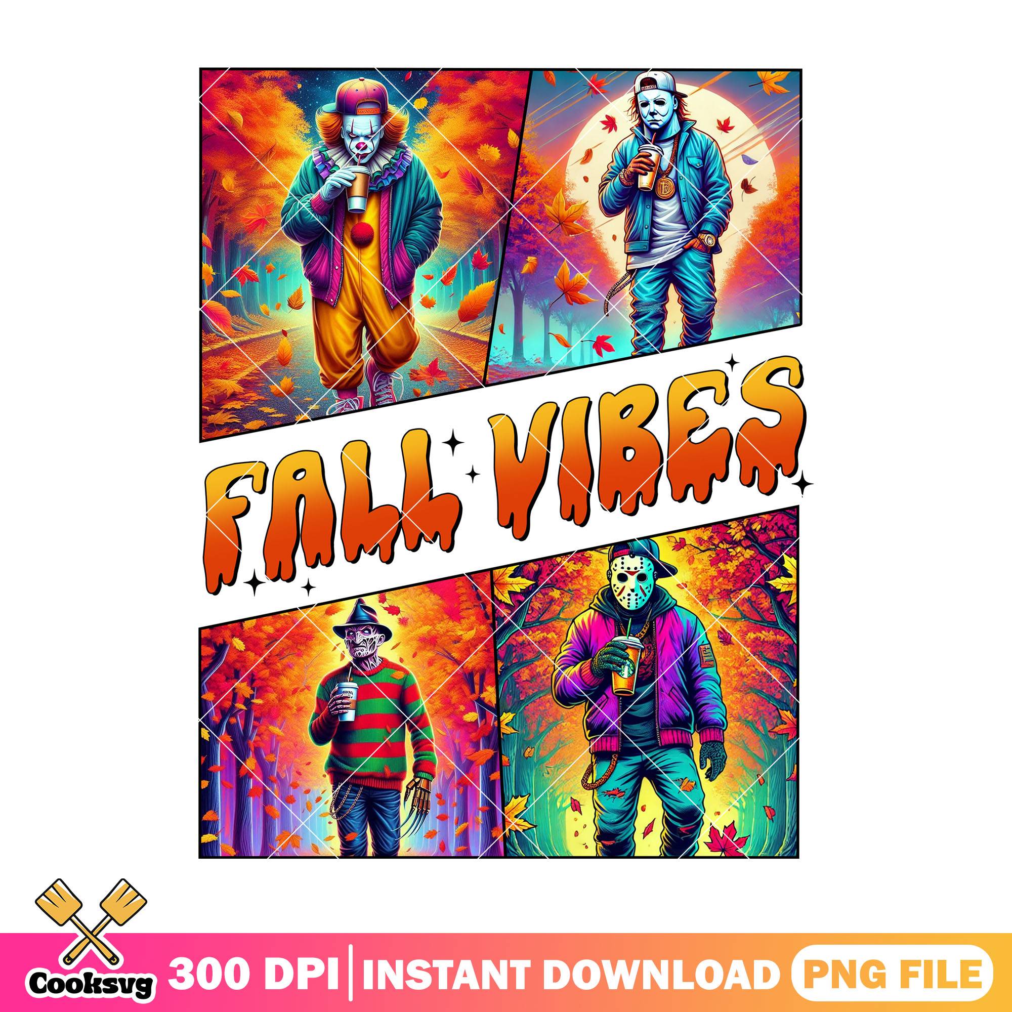 Killers fall vibes png, horror fall png, this is halloween png