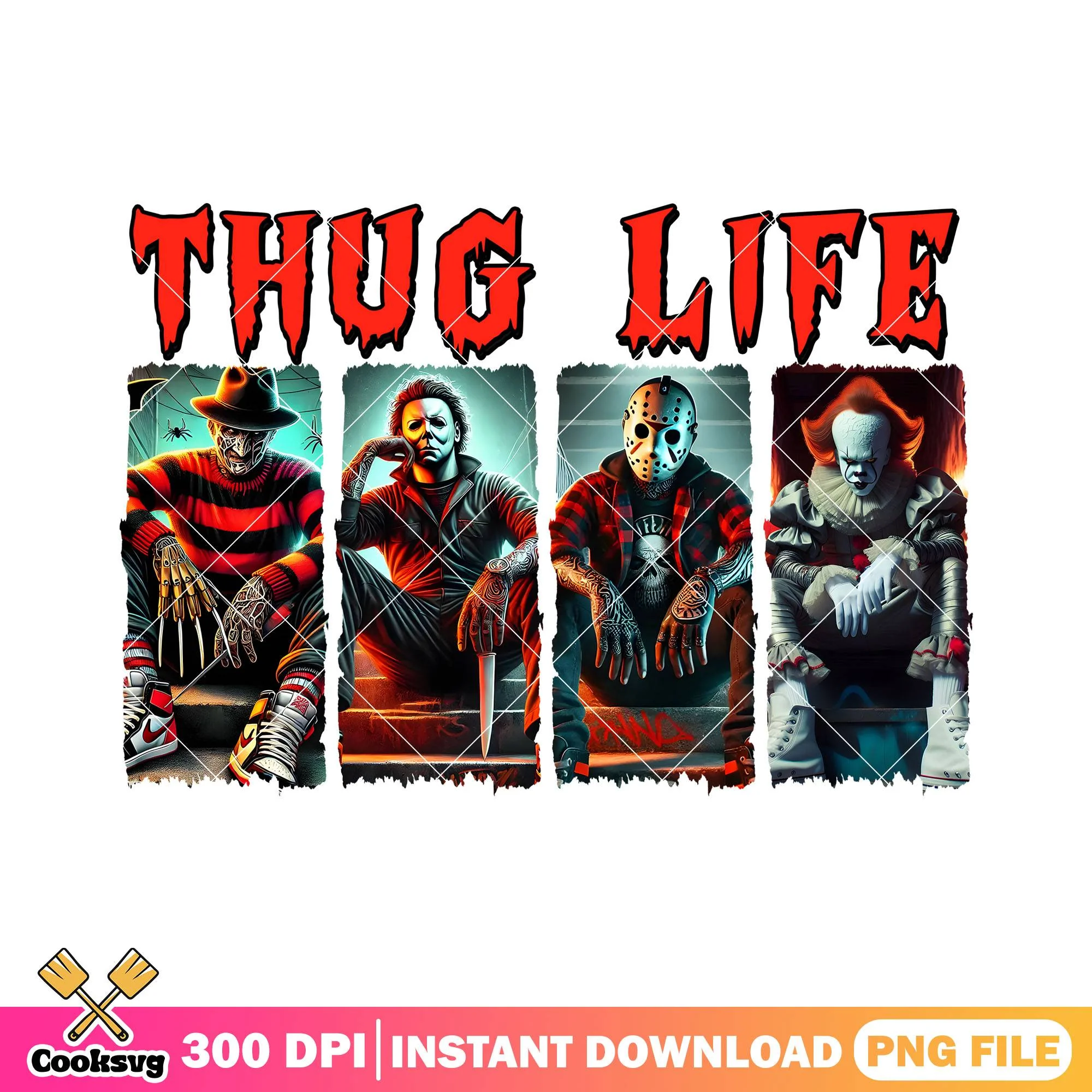 Killers thug life design png, murderers horror png, what is halloween png