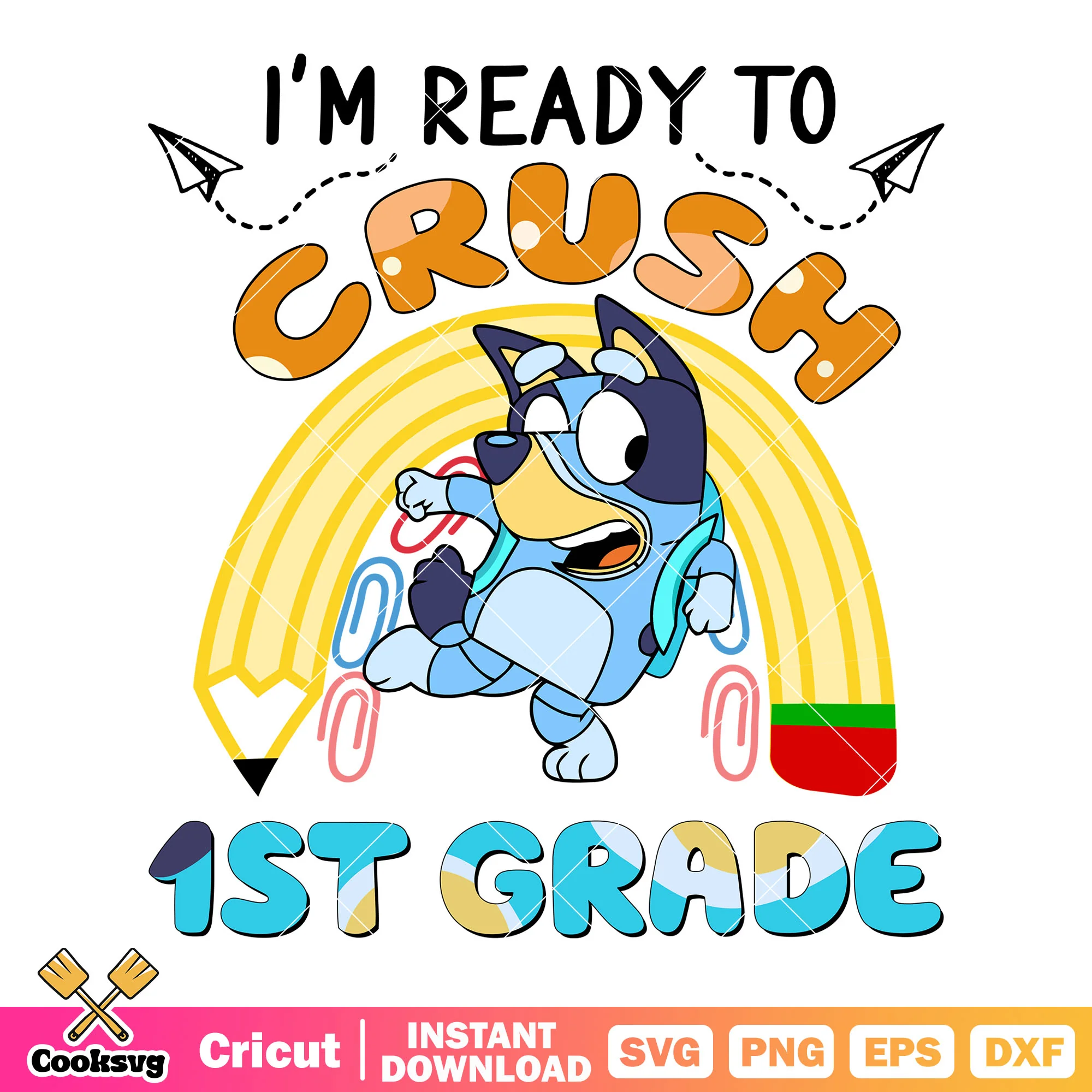 Kindergarten crush bluey svg, bluey school svg, bluey characters svg