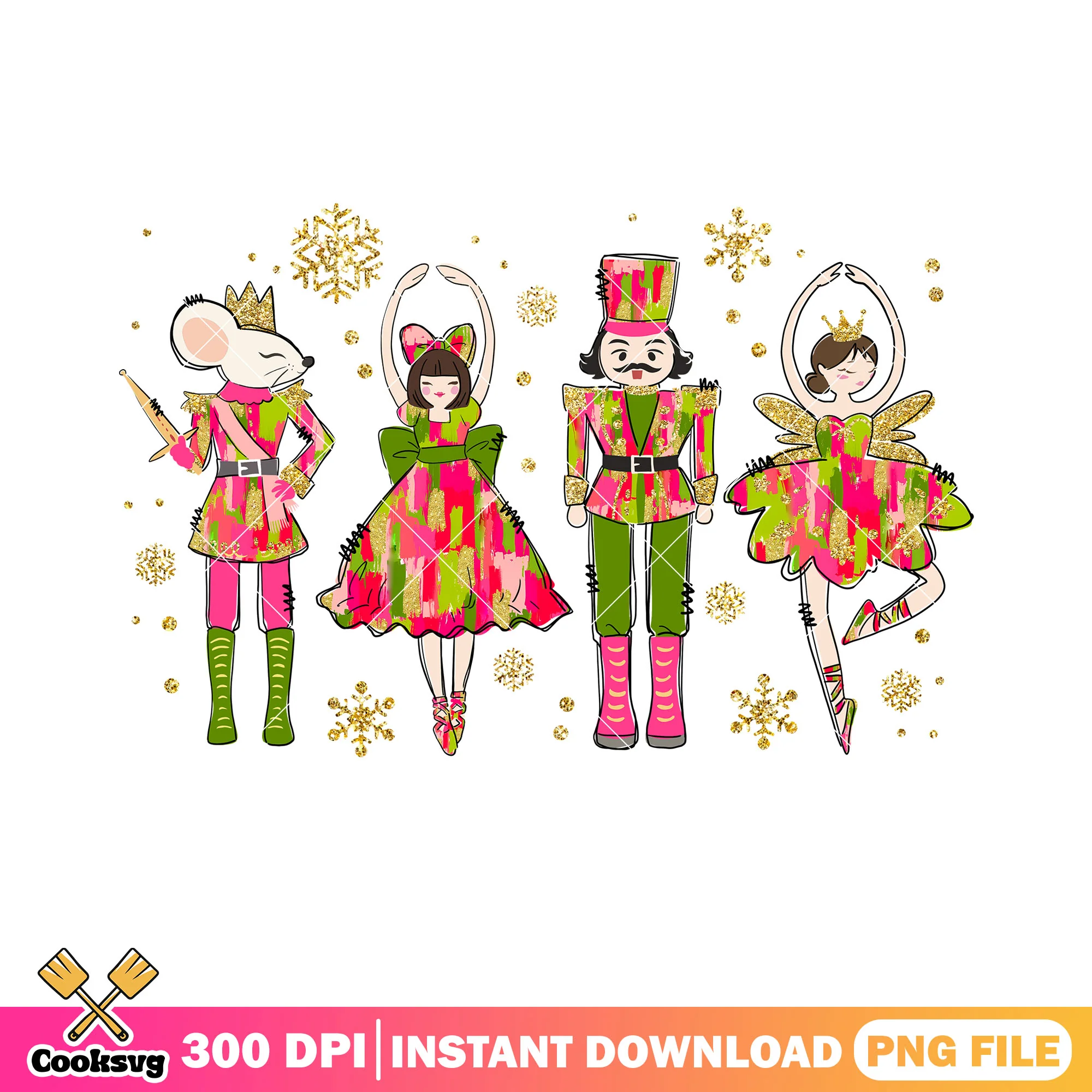 King mouse and toy soldier xmas png, nutcracker png, plum sugar fairy png