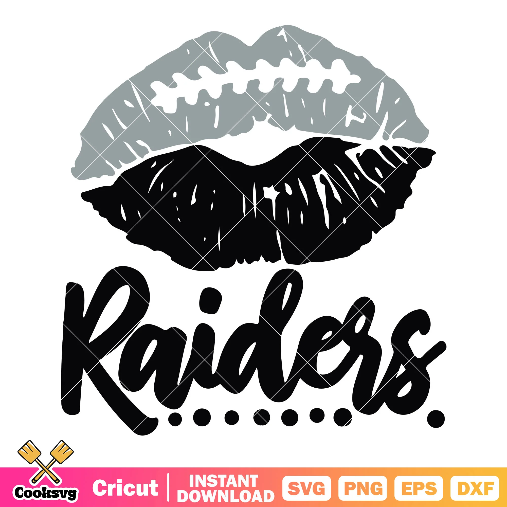 Kiss mark raiders svg, los angeles raiders svg, nfl football svg