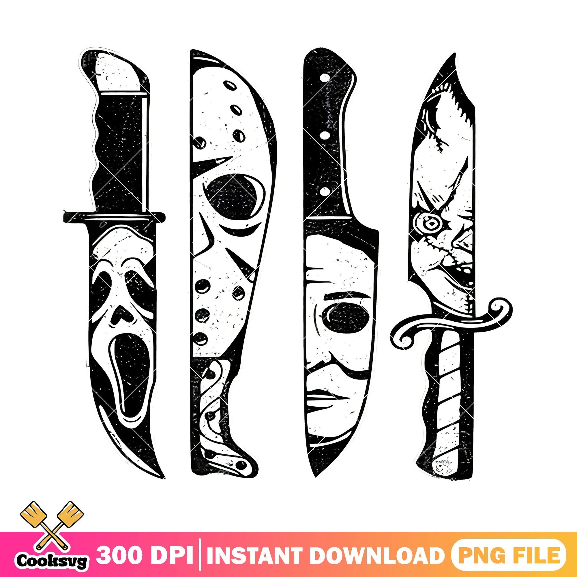 Knife halloween characters face design png, halloween kills png