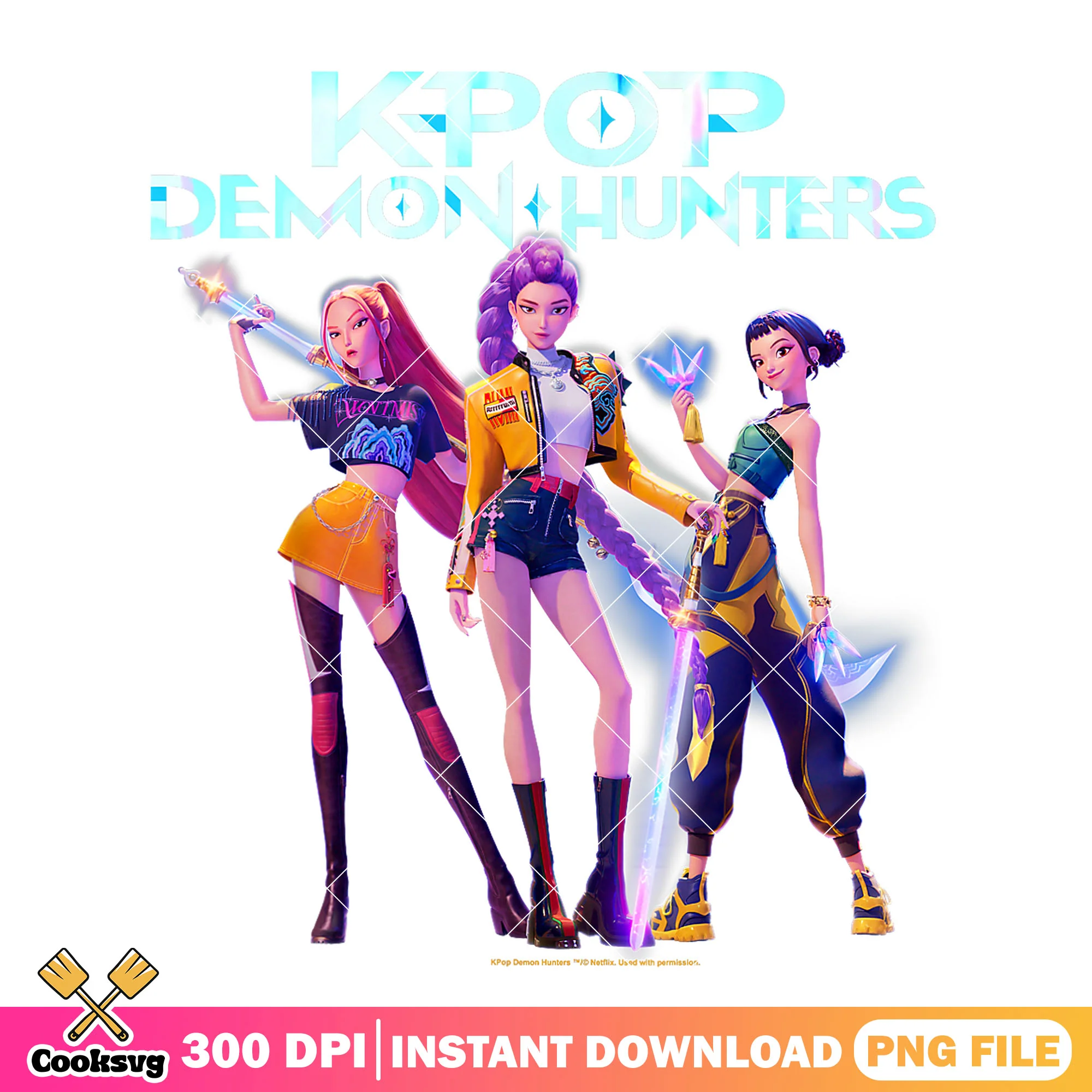 Kpop demon girls png, kpop huntrix png, huntrix netflix png