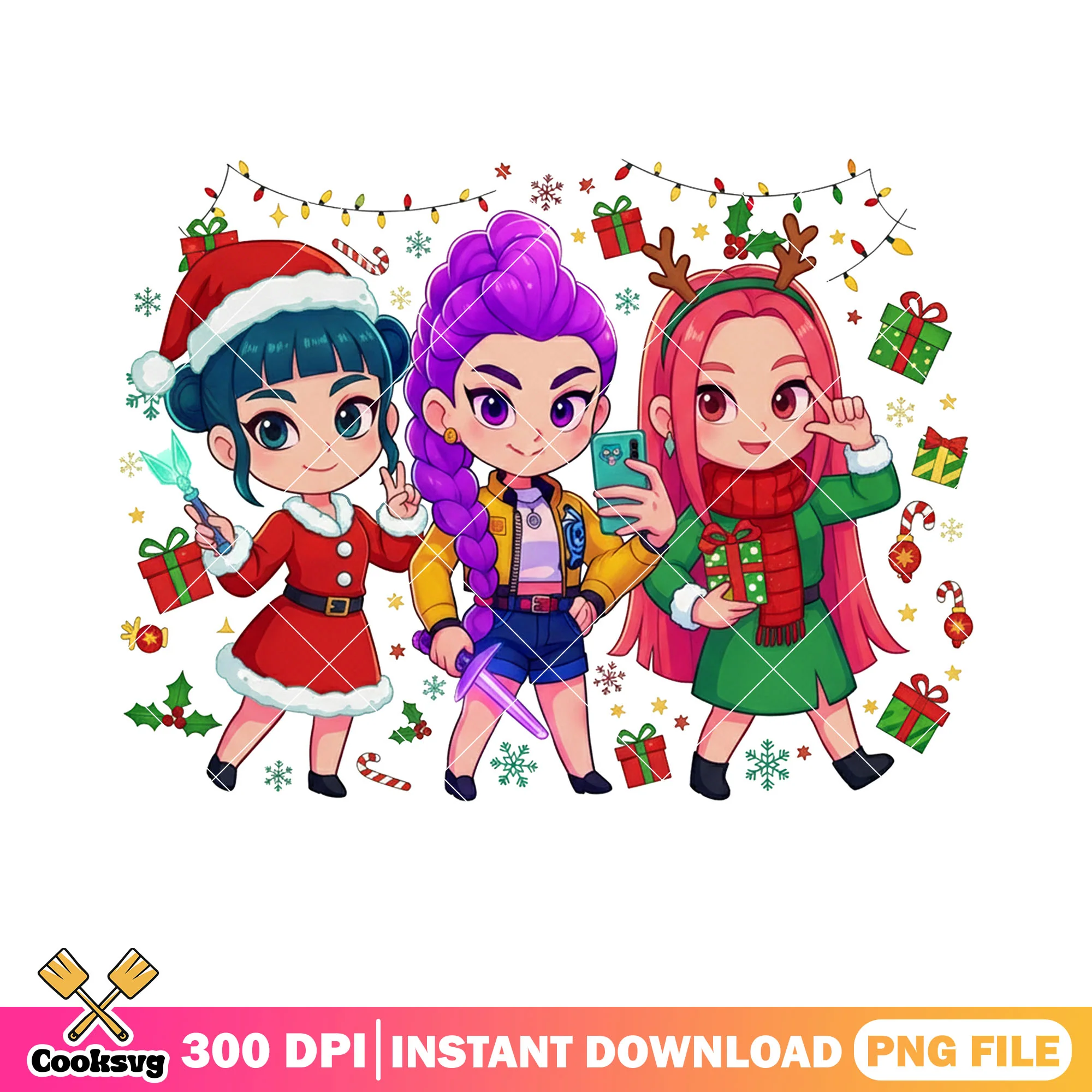 Kpop demon hunters little chibi png, huntrix png, huntrix zoey png