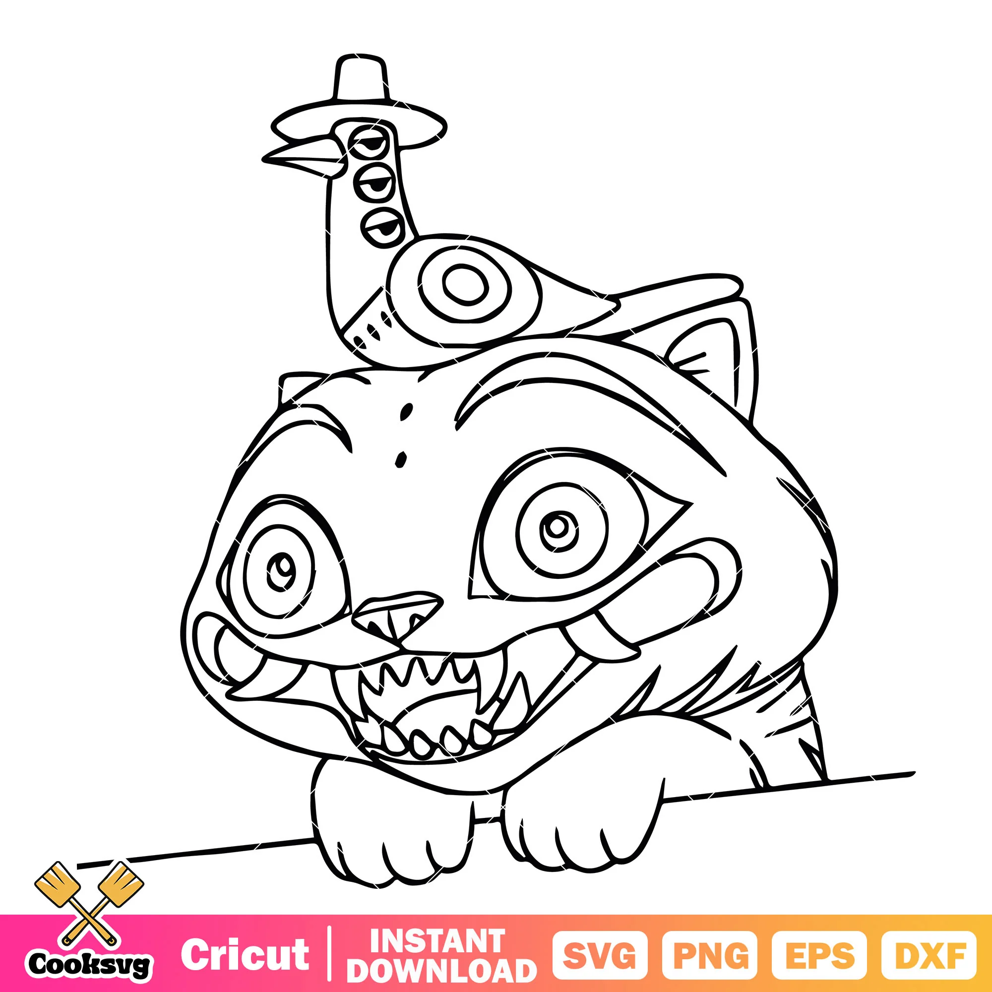 Kpop derpy sussy outline svg, derpy tiger svg, derpy sussy svg