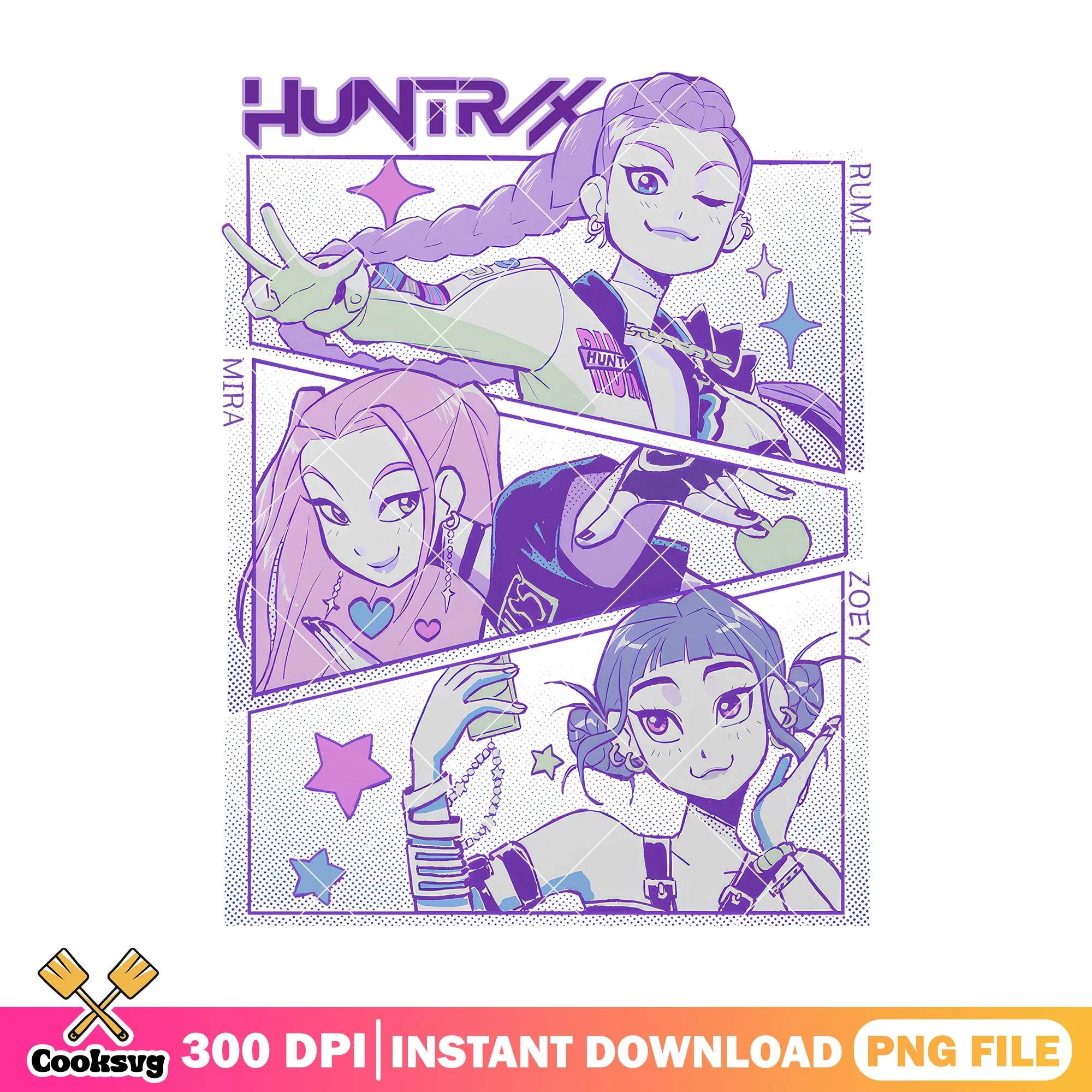 Kpop huntrix band cute png, kpop demon hunters png, huntrix movie png