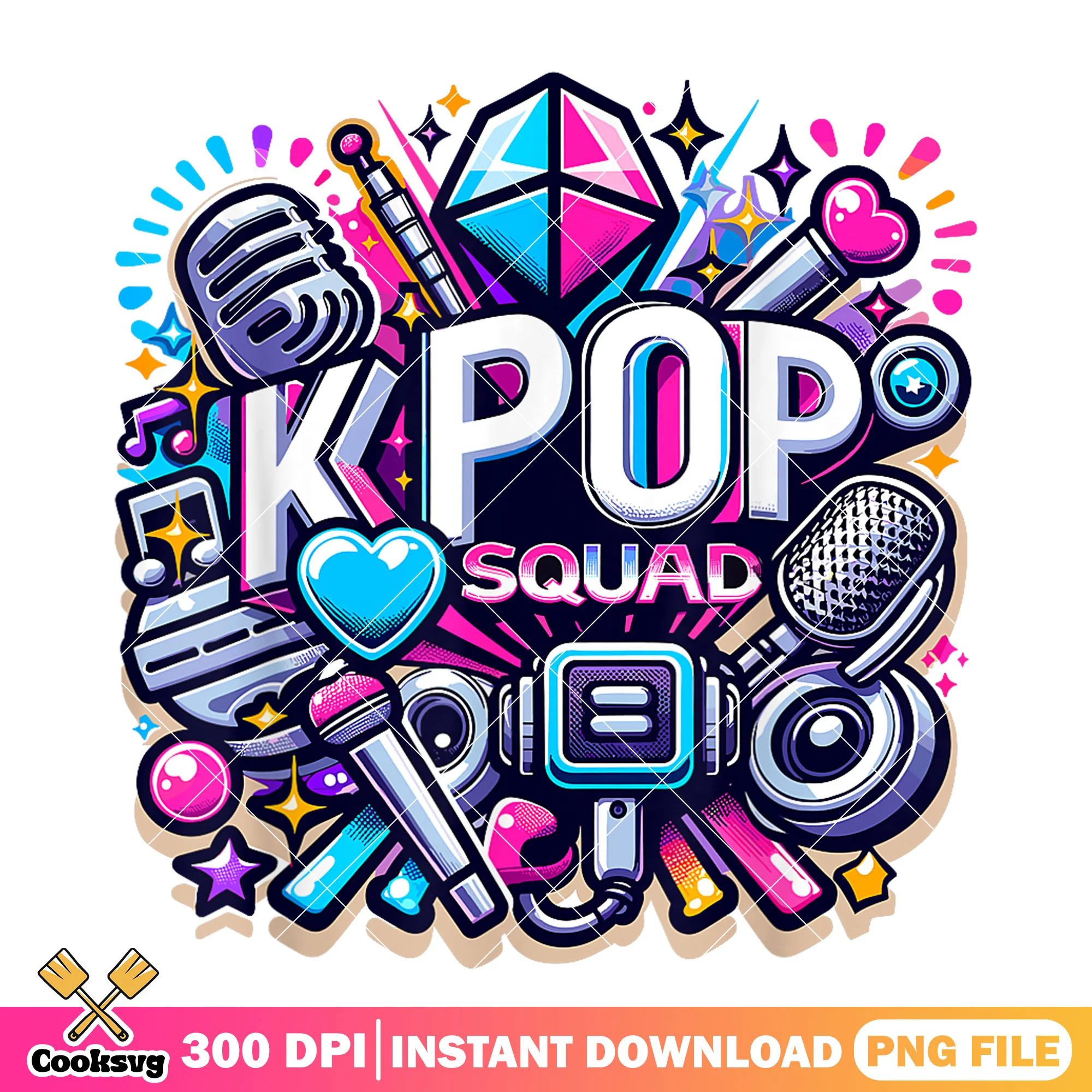 Kpop squad musical stuff png, kpop netflix png, kpop hunters png