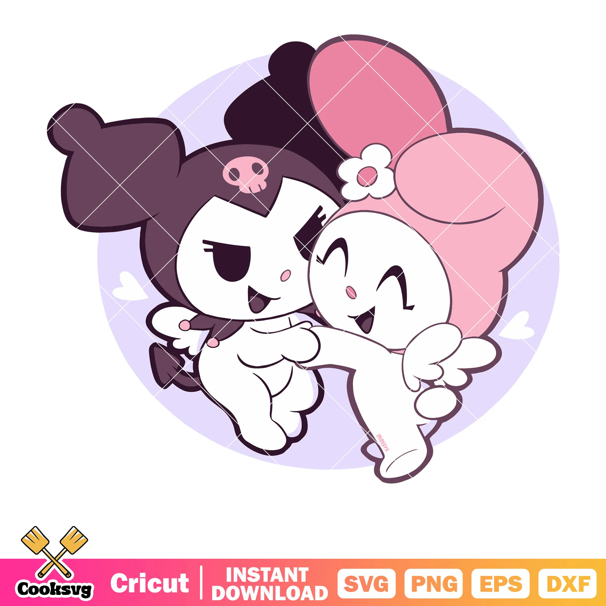 Kuromi and my melody svg, my melody and kuromi svg, sanrio svg