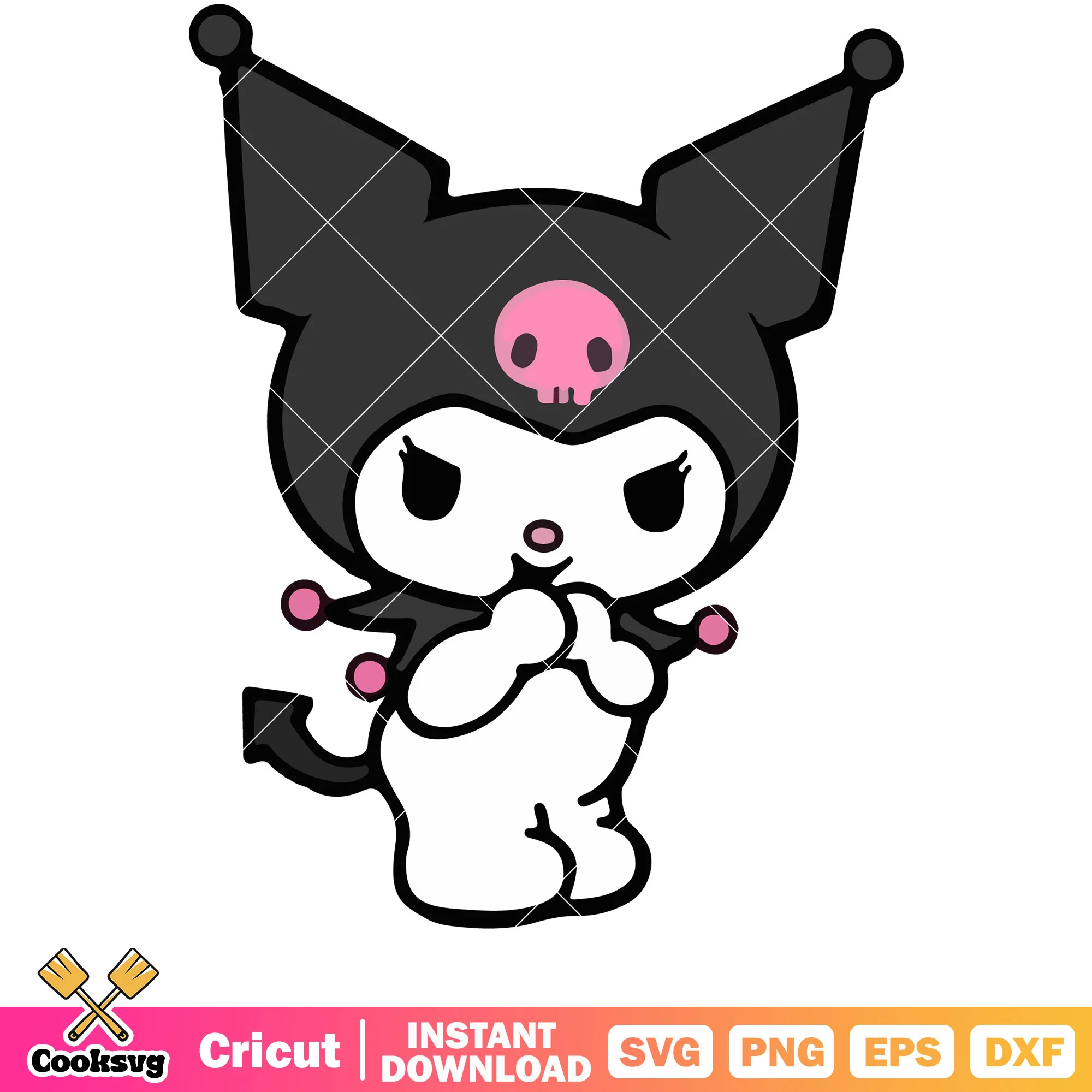Kuromi cute design svg, hello kitty svg, cute sanrio hello kitty svg