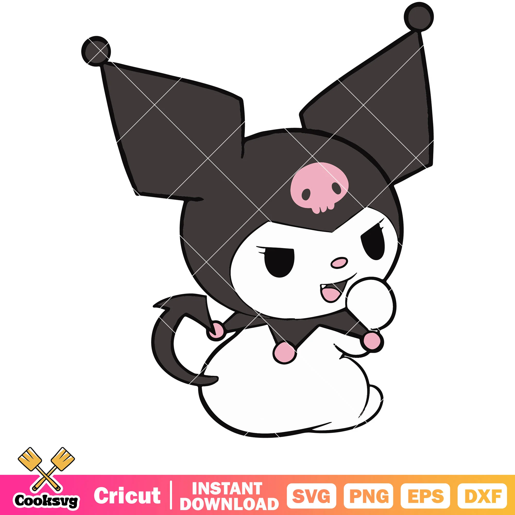 Kuromi kawaii svg, kuromi svg, hello kitty svg, sanrio hello kitty svg