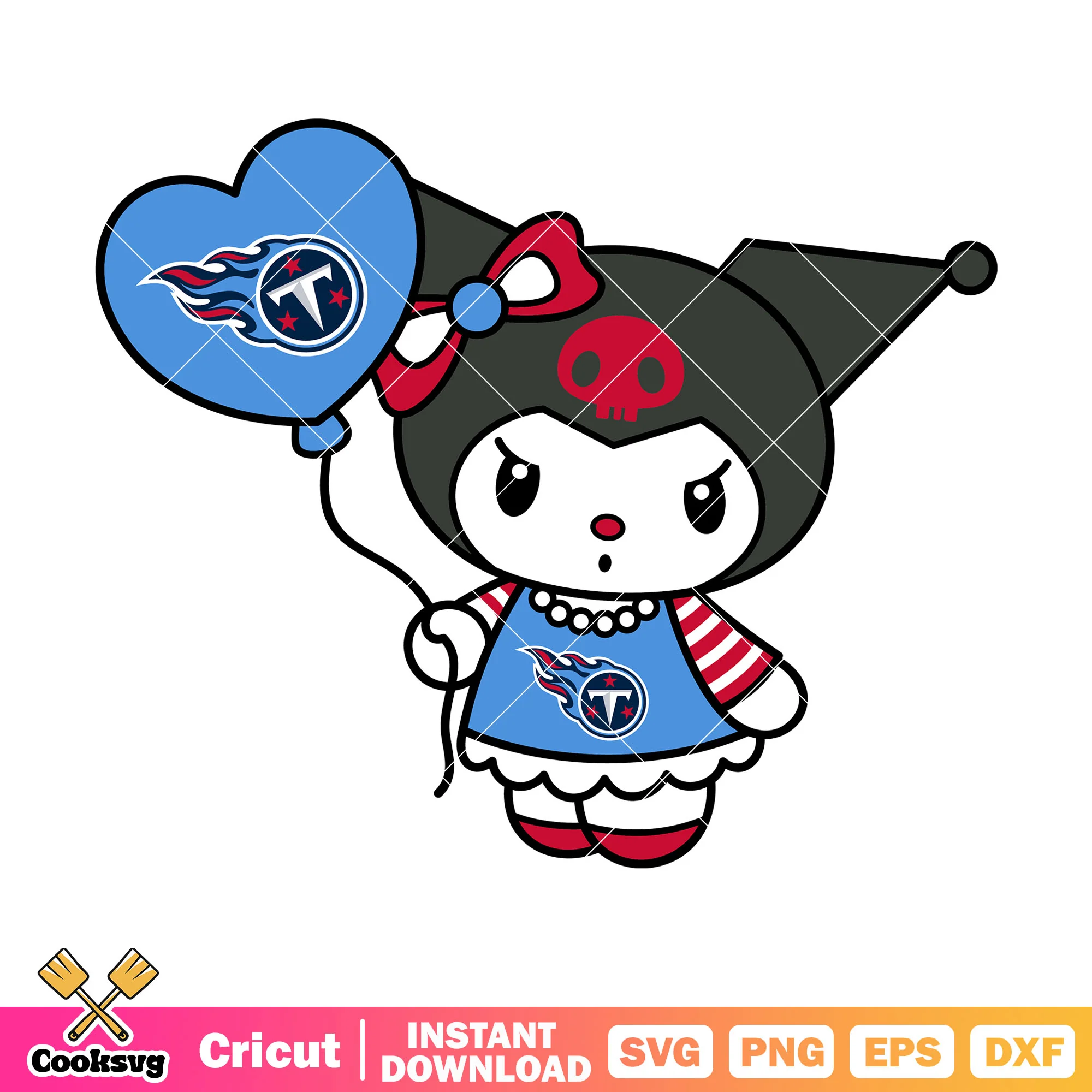 Kuromi tennessee titans balloon svg, tennessee titans svg