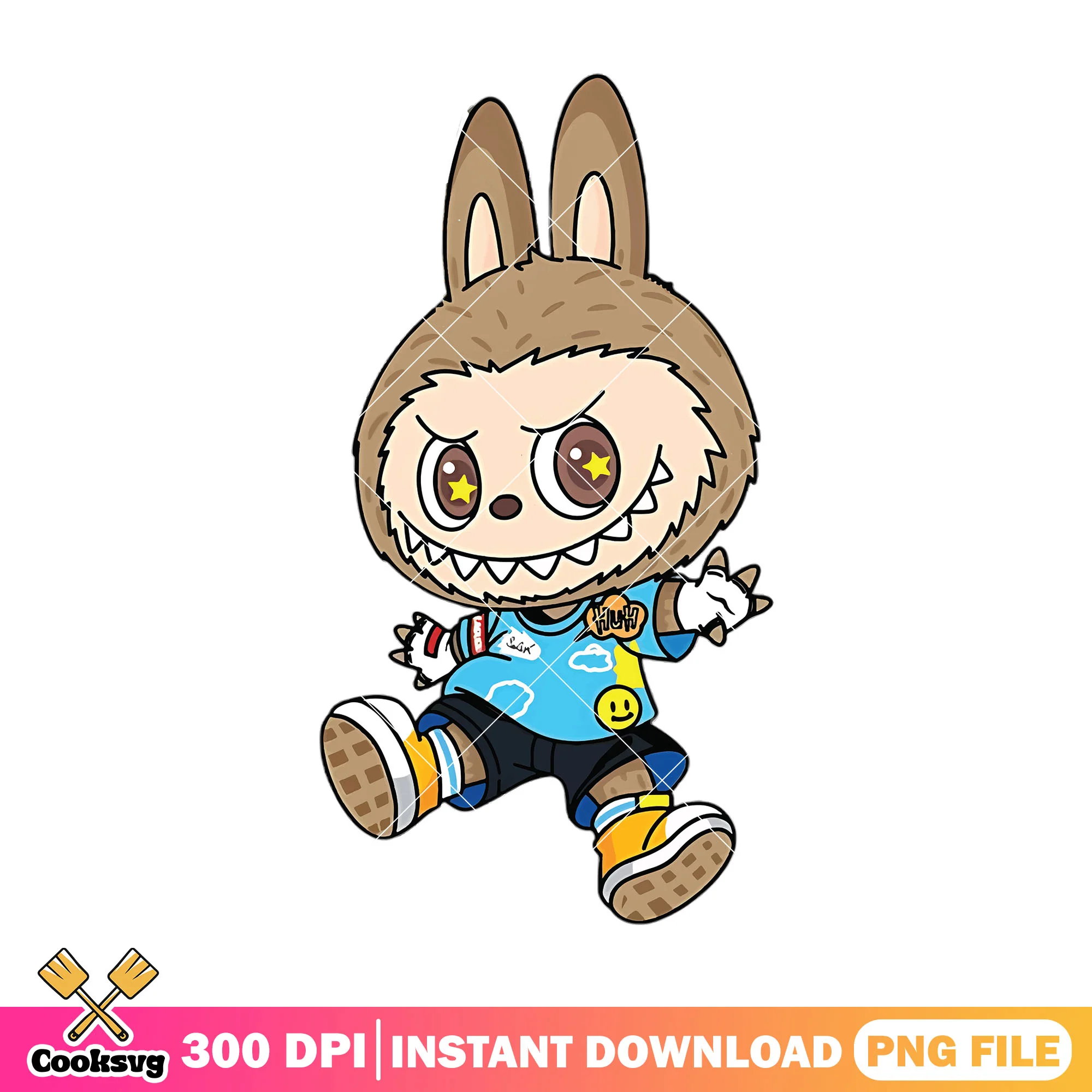 Labubu a bunny costume png, labubu outfit png, labubu brown png