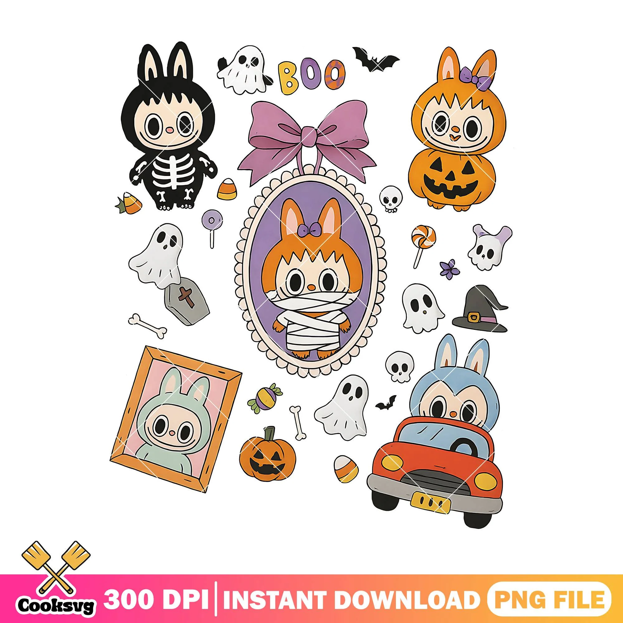 Labubu activities design png, labubu outfits png, this is halloween png