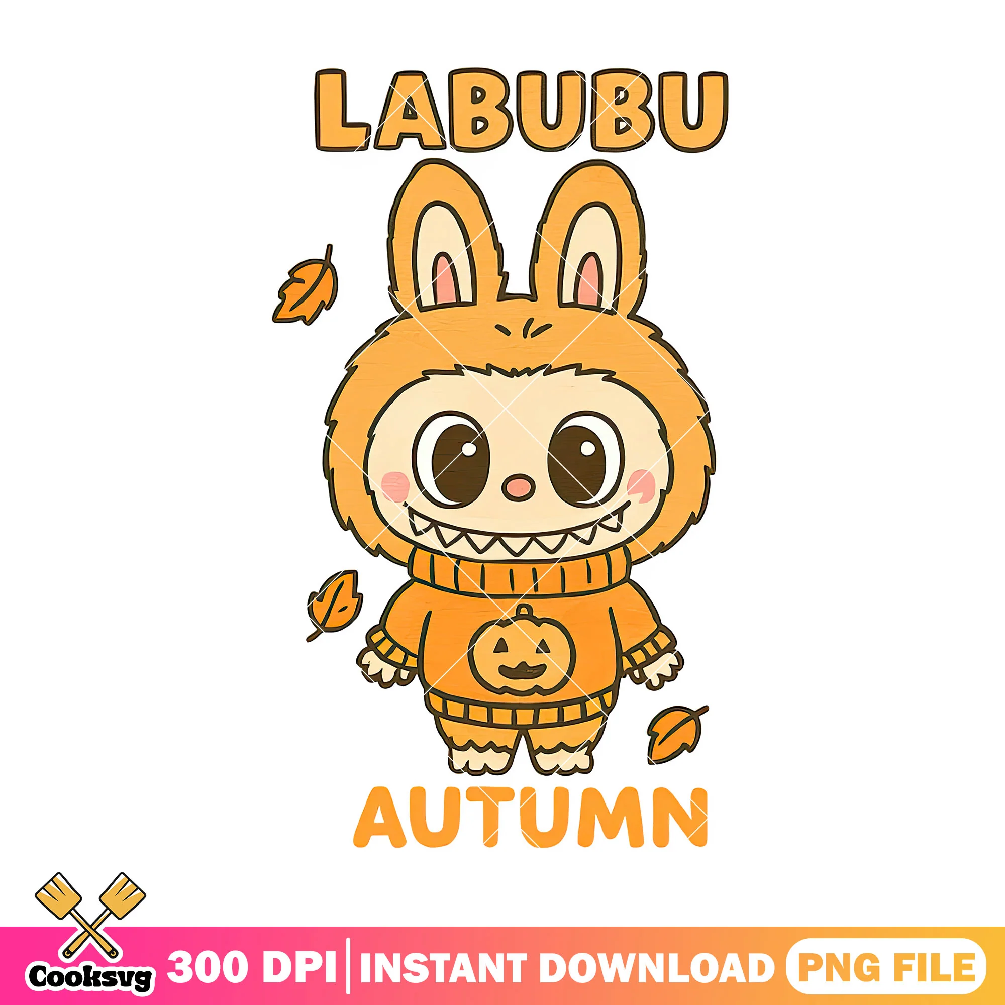 Labubu and autumn png, cute labubu png, labubu vrc avatar png