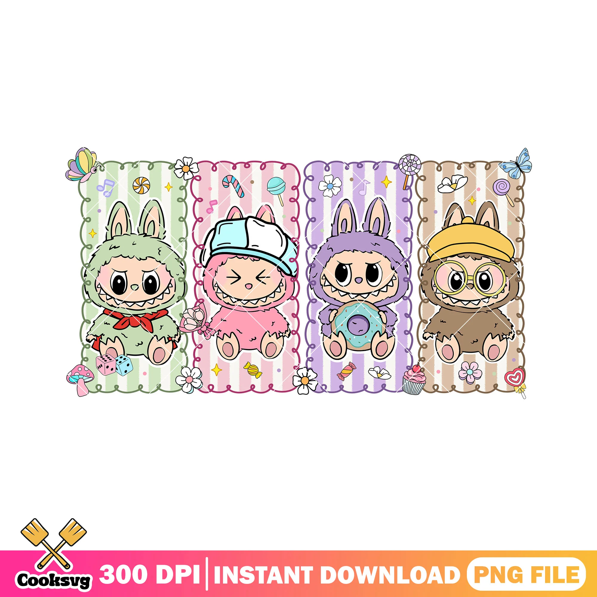 Labubu baby cute png, labubu plush png, labubu sitting png