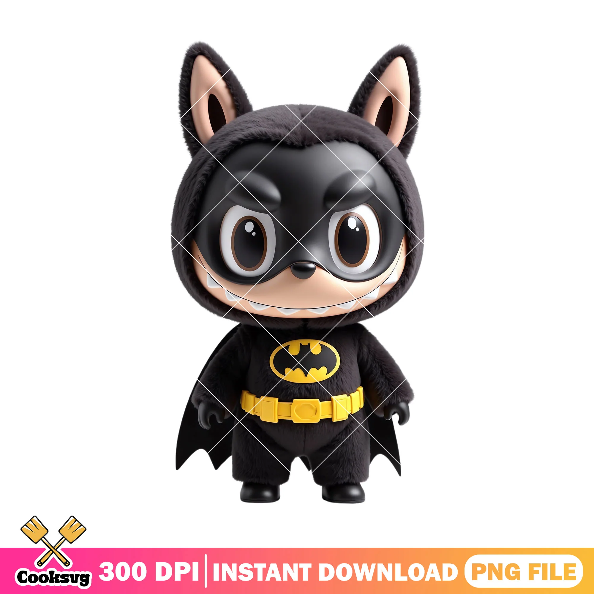 Labubu batman doll design png, labubu black png, labubu hehe png