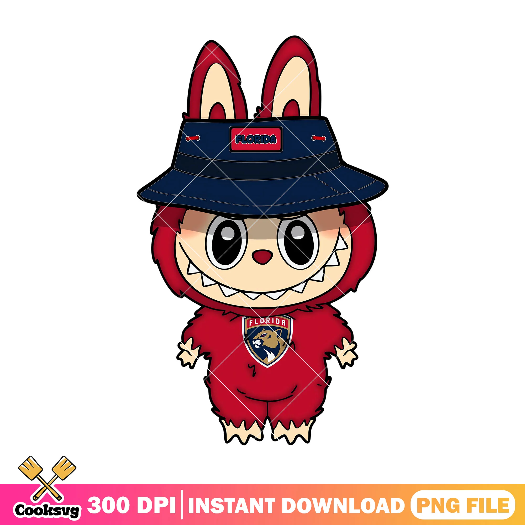 Labubu brown monster png, labubu plush png, florida panthers png