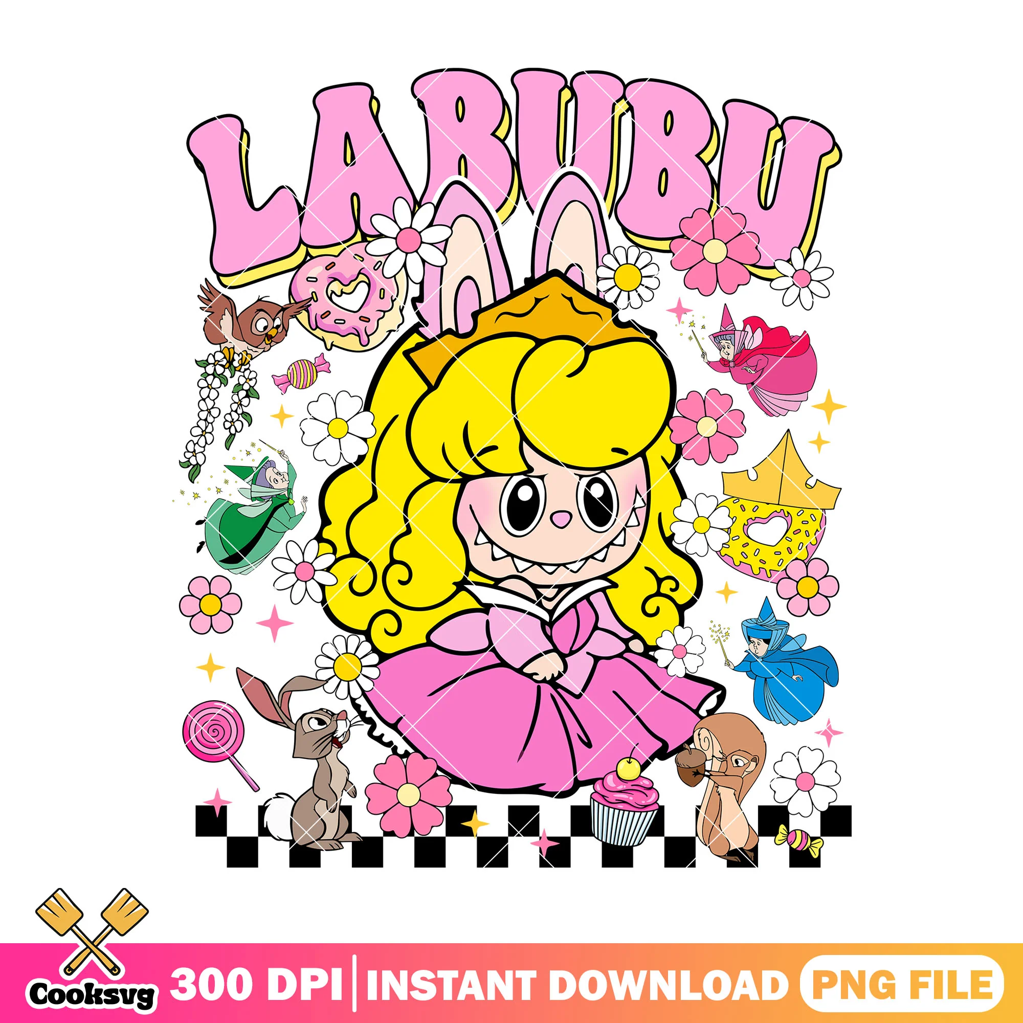 Labubu disney princess png, cute labubu png, labubu outfit png