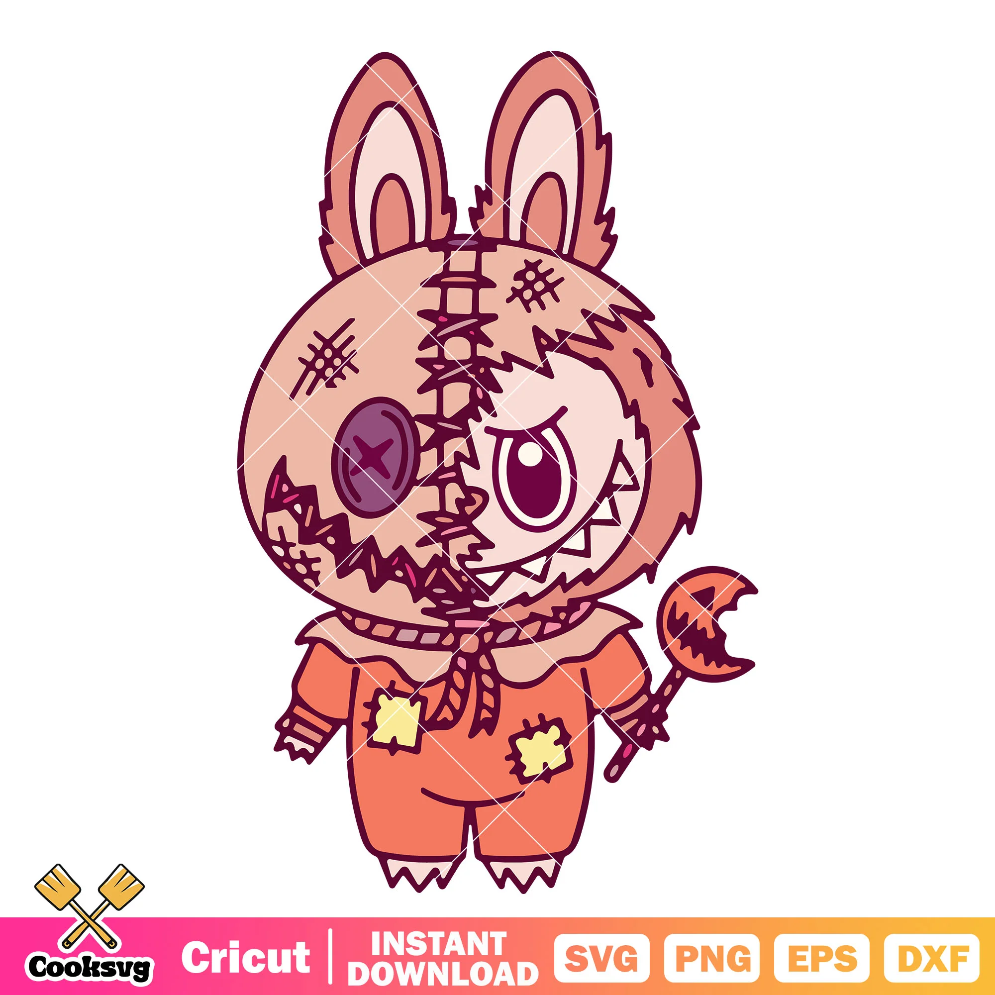 Labubu dummy halloween svg, pumpkin labubu svg, labubu halloween svg