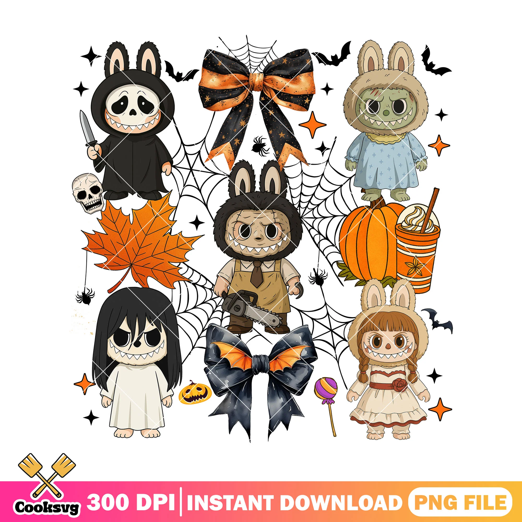 Labubu fright night png, labubu dolls png, halloween costume png