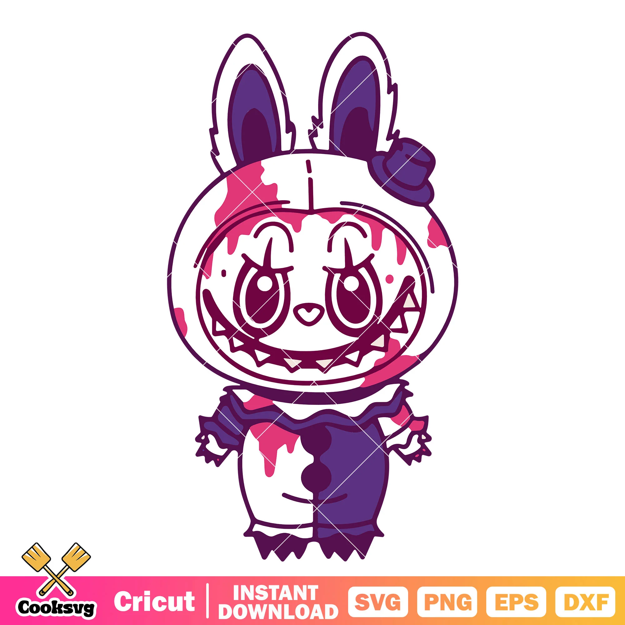 Labubu horror clown svg, labubu clothers svg, labubu halloween svg