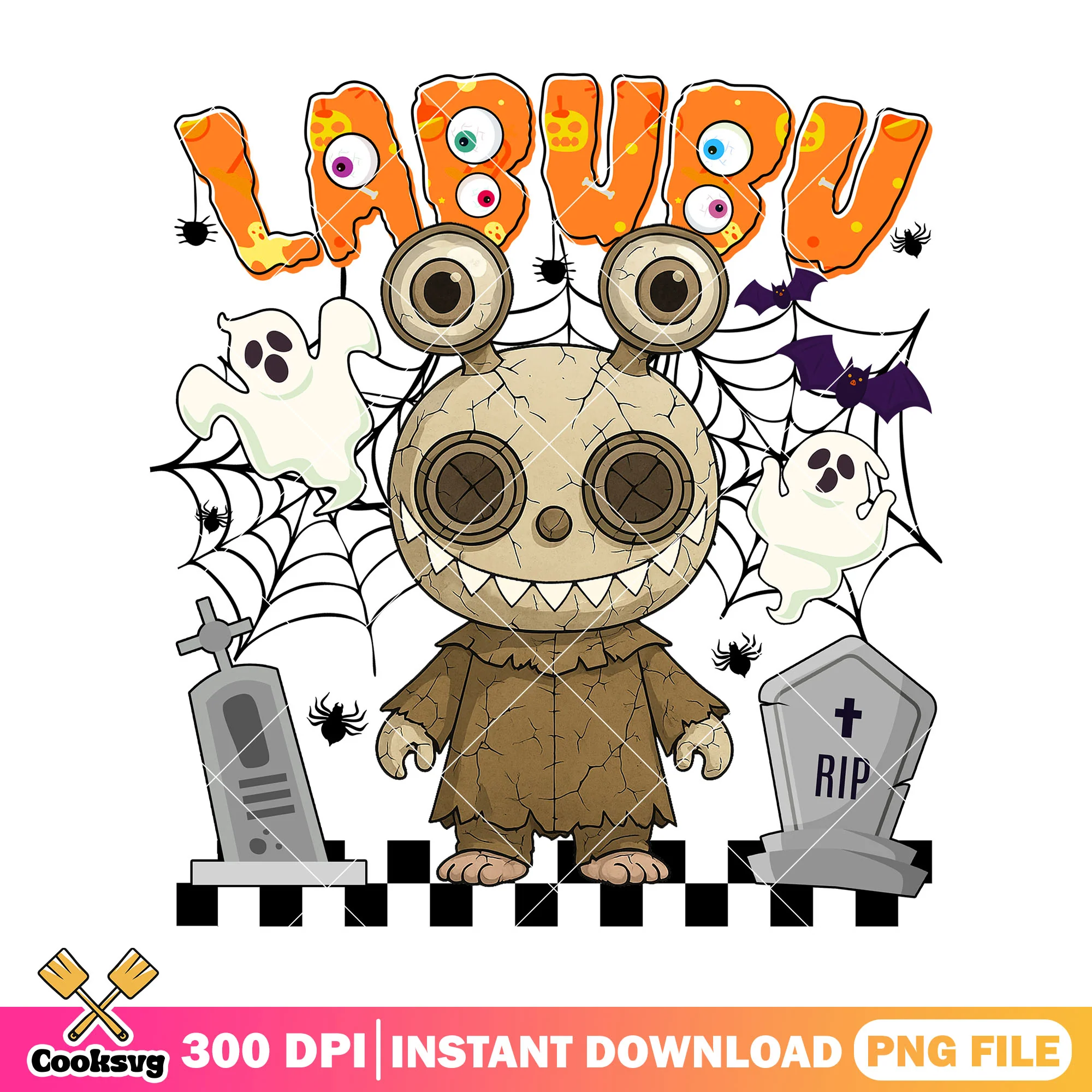 Labubu horror vibes png, labubu halloween png, labubu clothers png