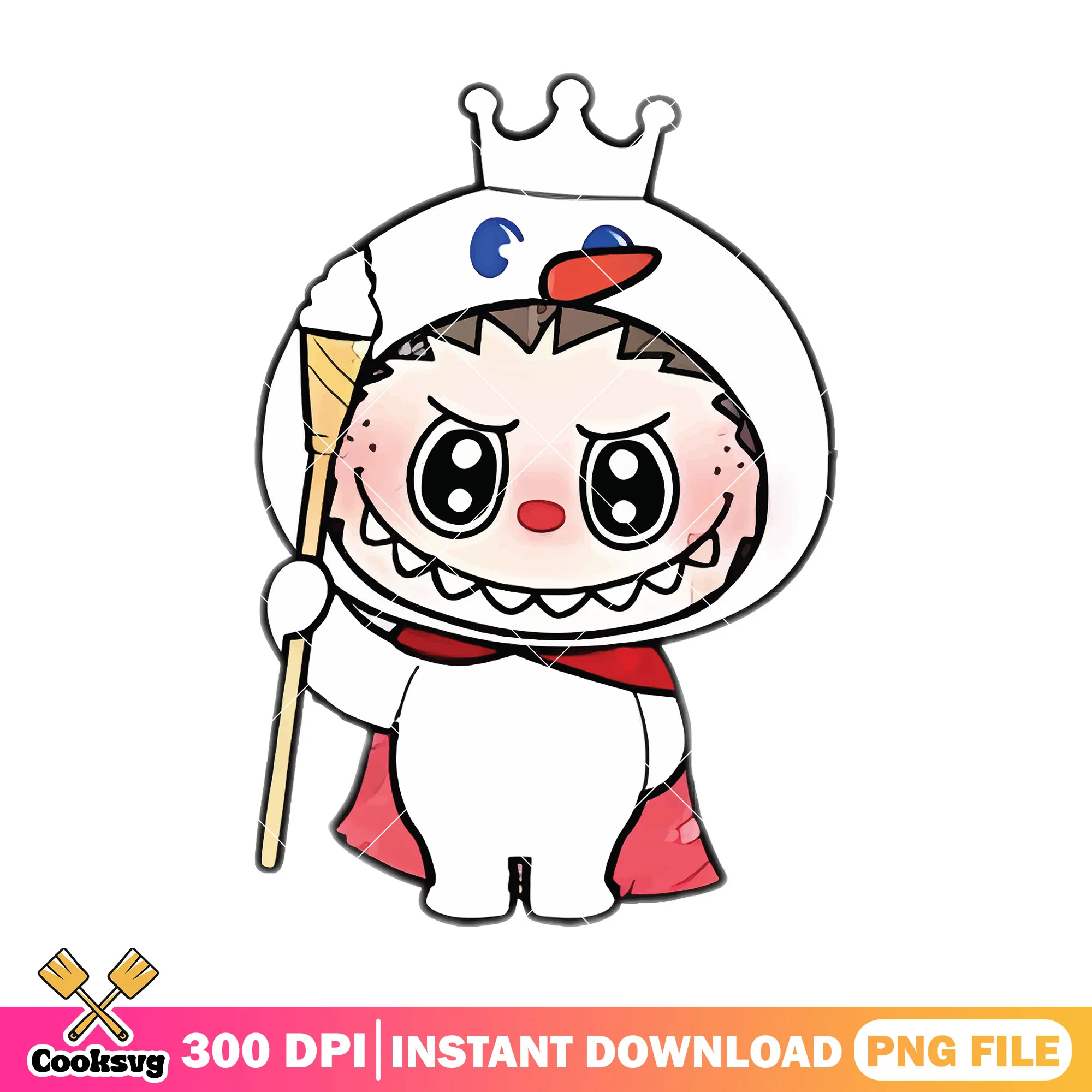 Labubu ice cream mascot png, labubu clothes png, labubu standing png