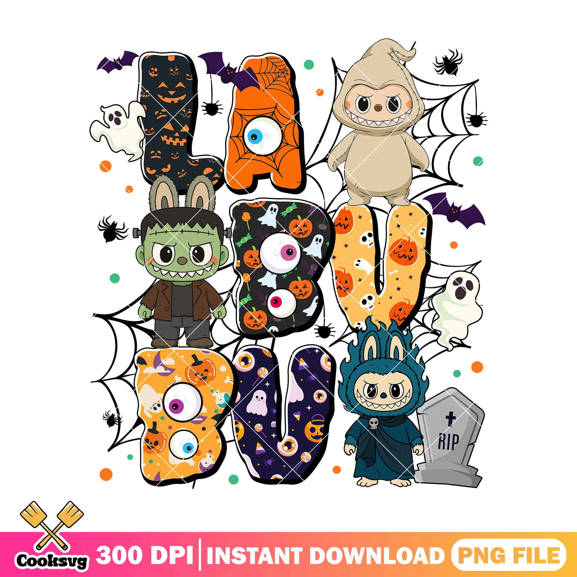 Labubu in halloween outfits png, halloween outfits png, cute dolls png