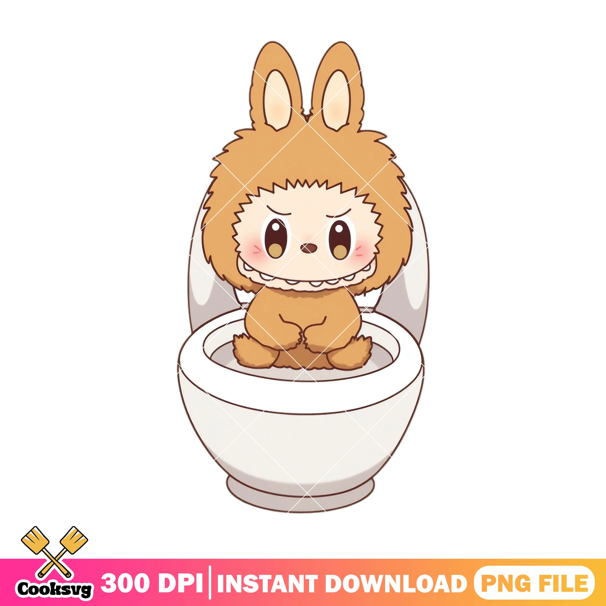 Labubu in toilet png, labubu brown png, labubu popmart png