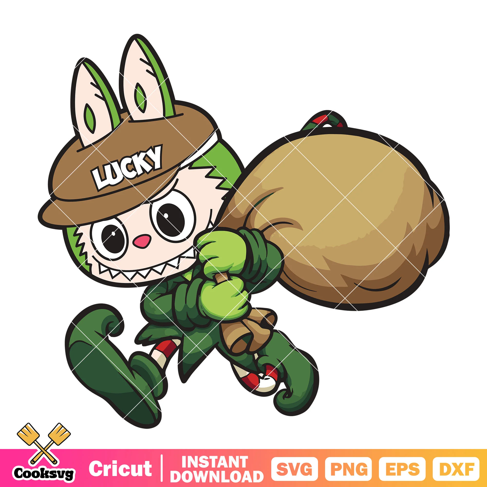 Labubu Lucky Thief svg, labubu dolls svg, labubu keychain svg