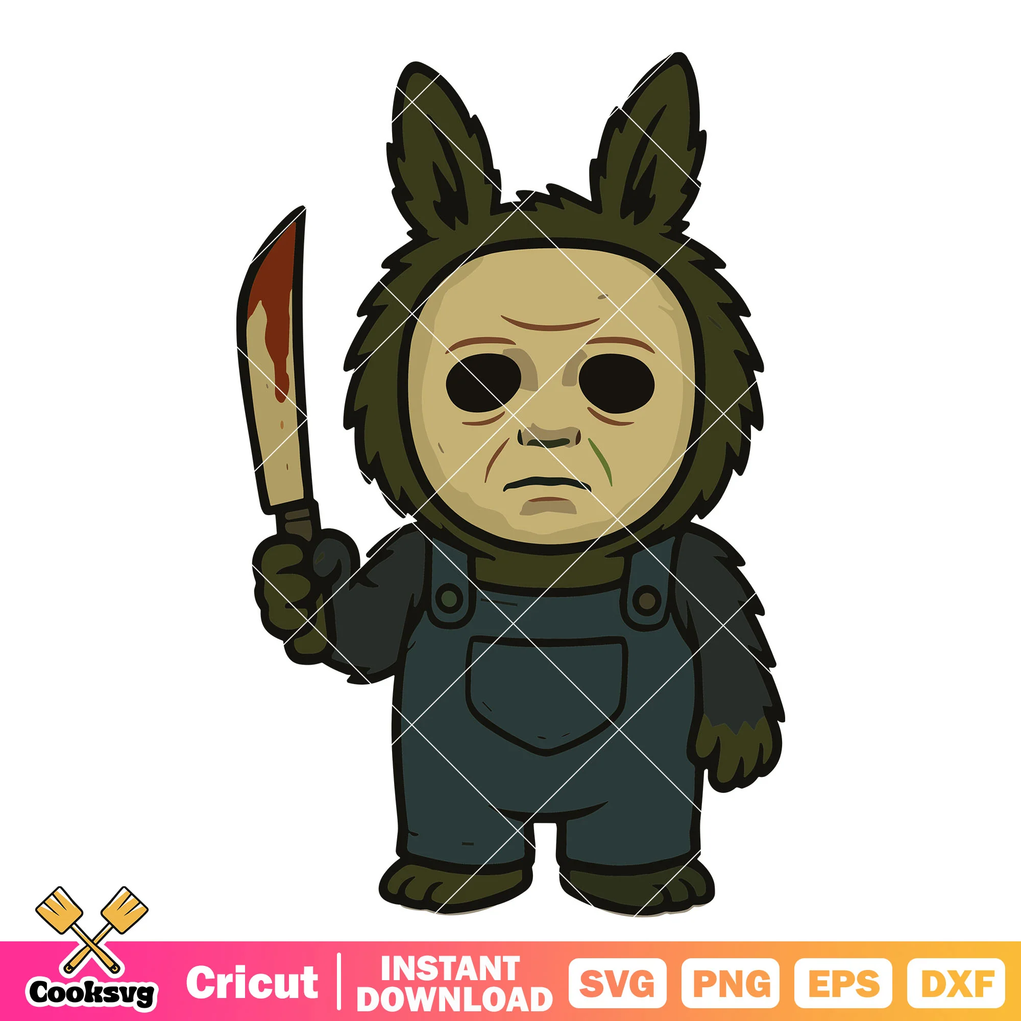 Labubu Michael Myers svg, Michael Myers svg, labubu popmart svg