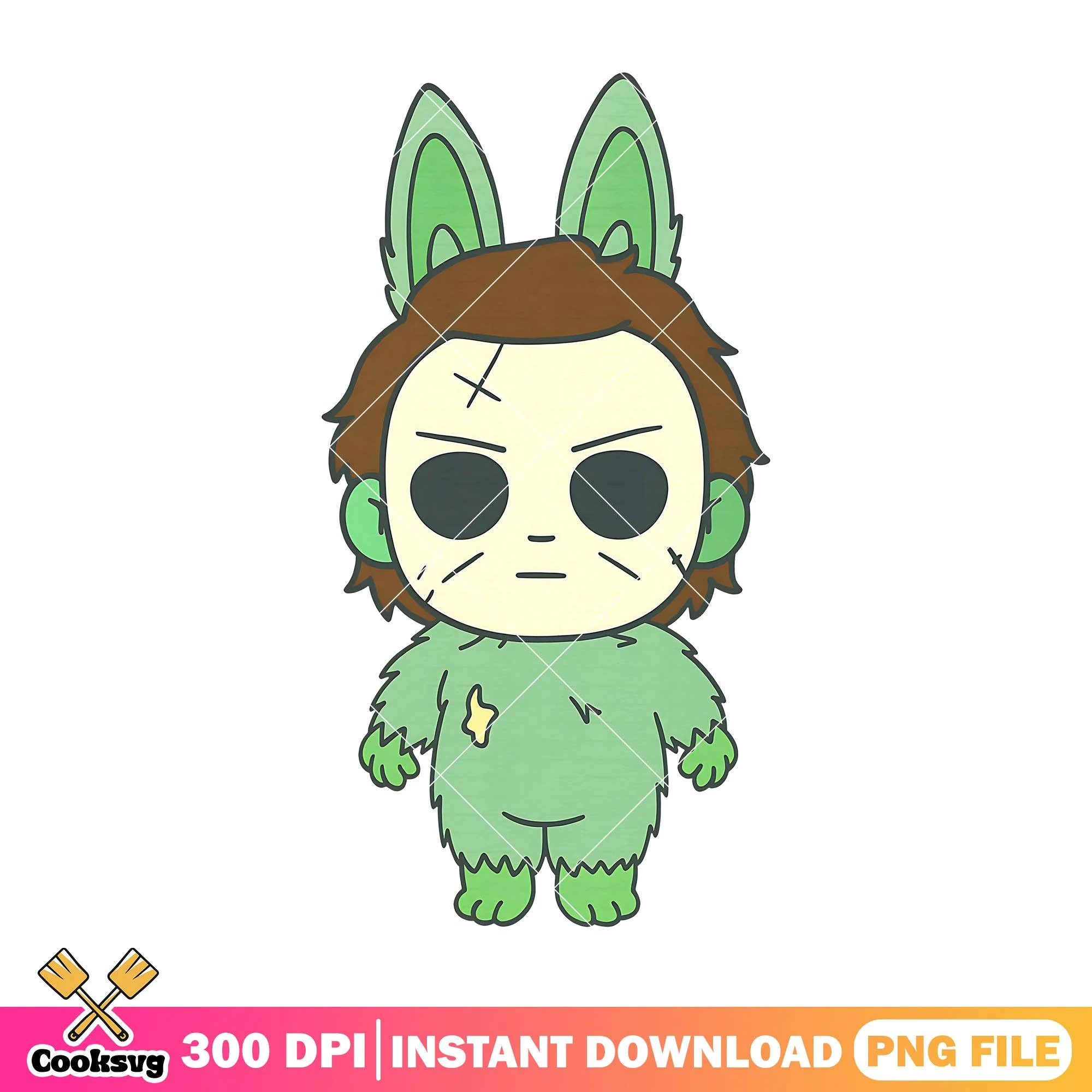 Labubu michael outfit design png, labubu horror png, halloween art png