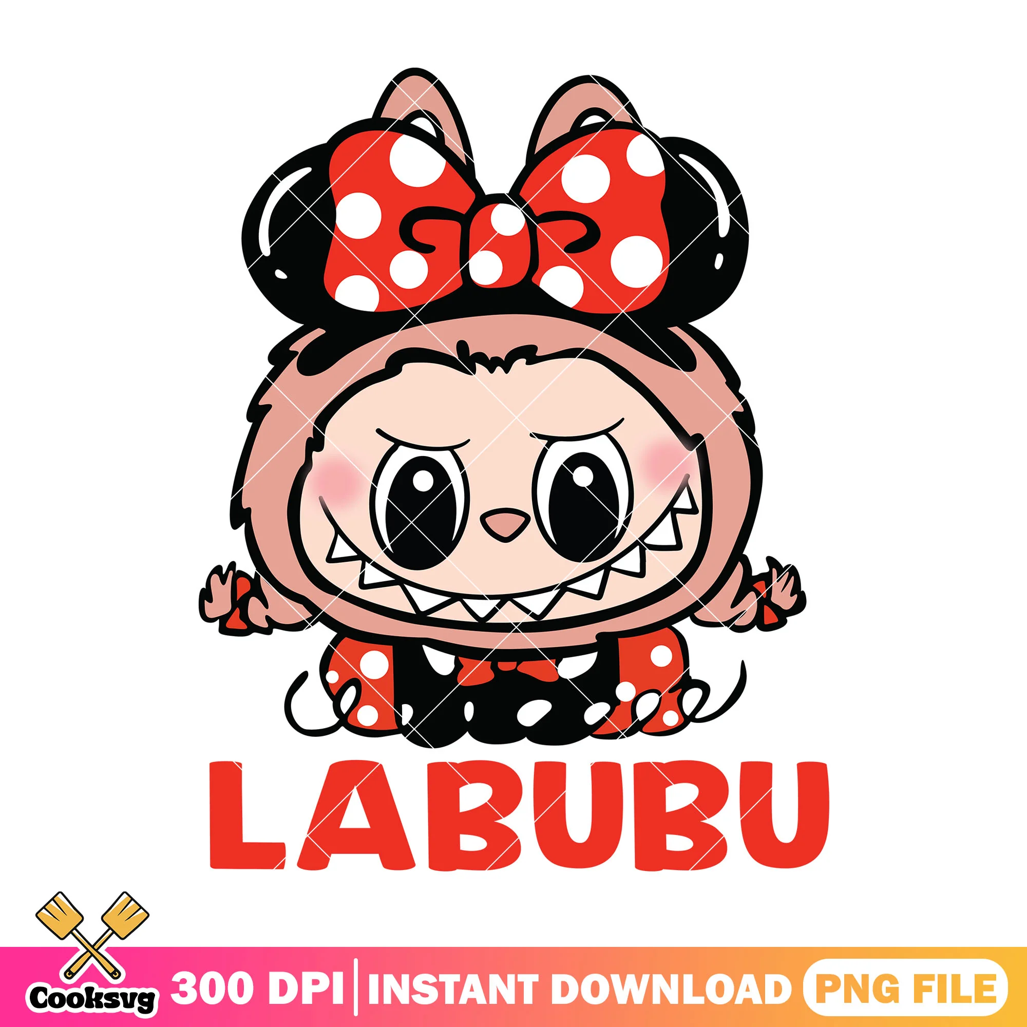 Labubu minnie mouse png, labubu girl png, labubu art png