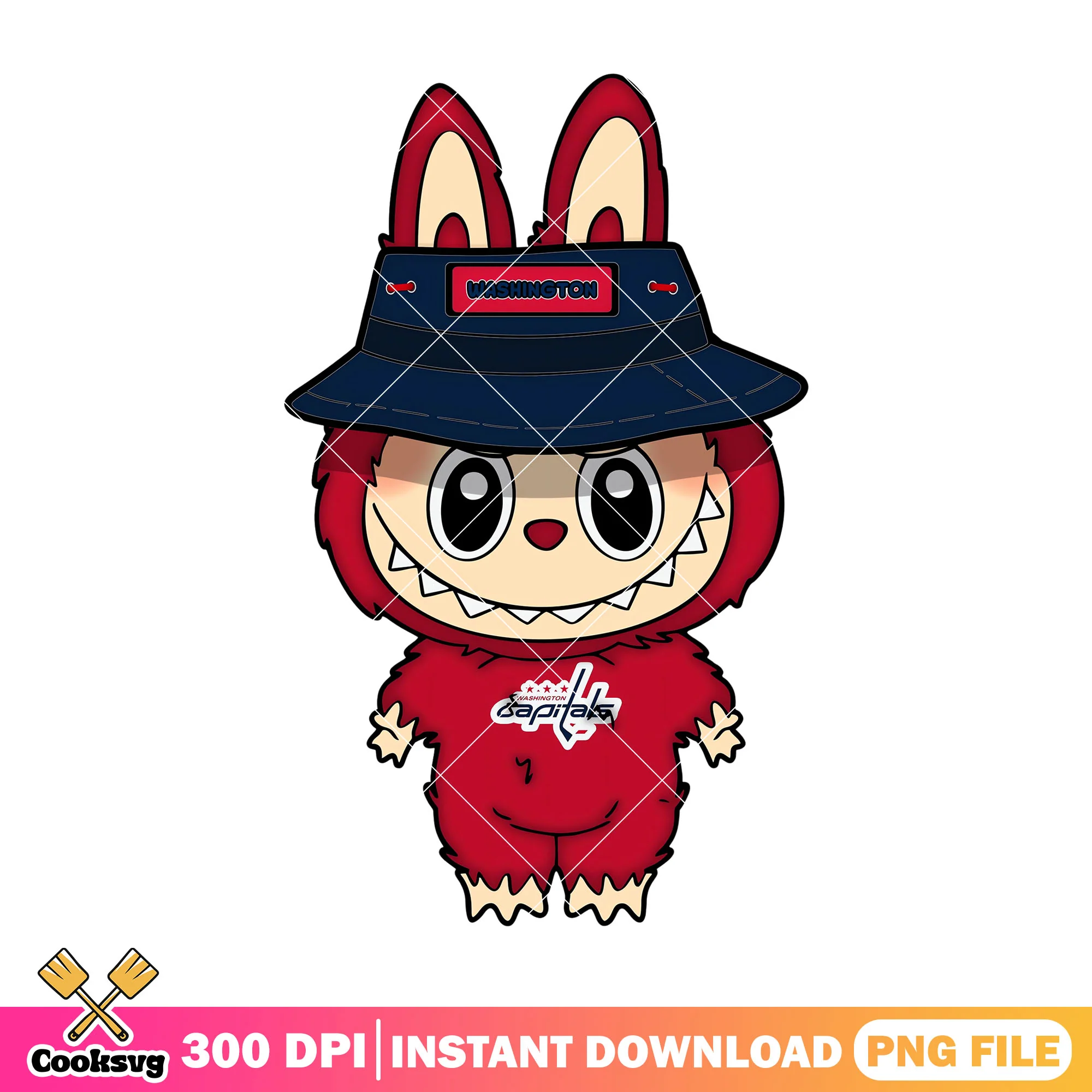 Labubu monster design png, washington capitals png, labubu cute png