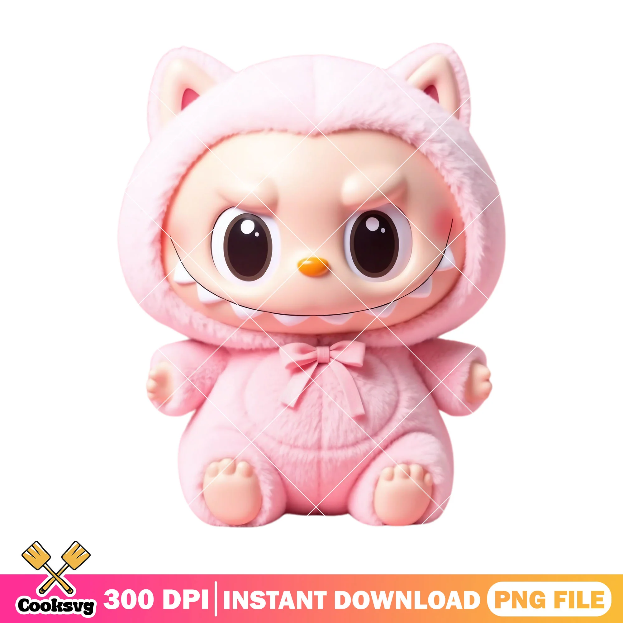 Labubu monster doll design png, labubu plush png, labubu doll png