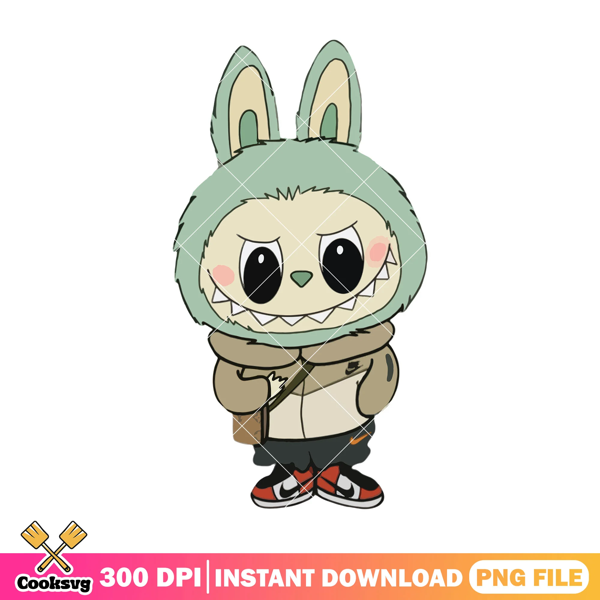 Labubu nice outfit png, labubu grey png, labubu plush png