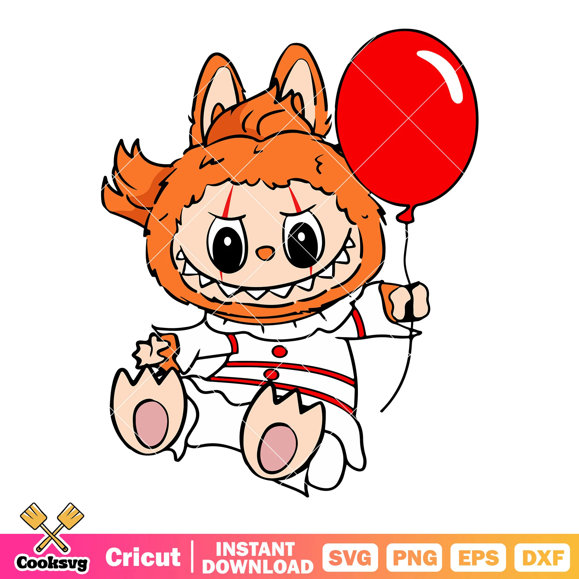 Labubu pennywise funny svg, pennywise costume svg, labubu halloween svg