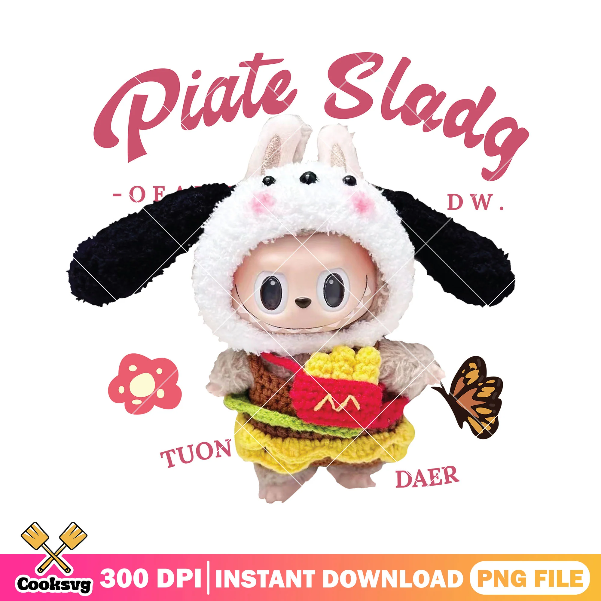 Labubu piate sladg png, labubu doll png, labubu outfit png