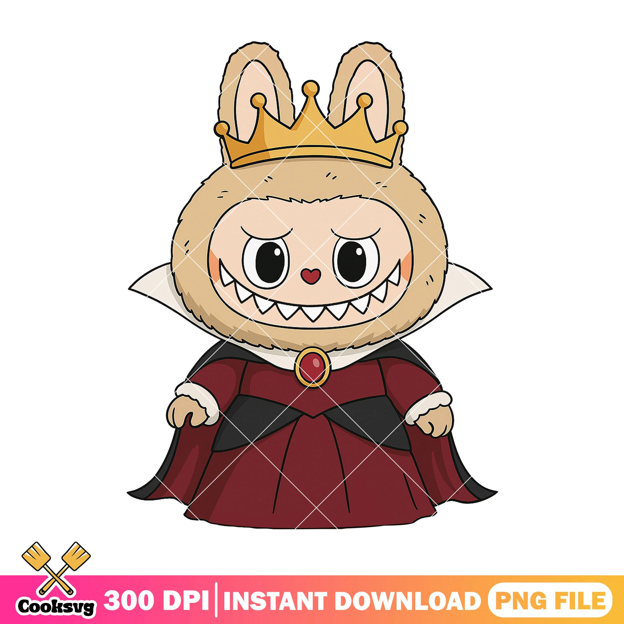 Labubu queen costume png, halloween labubu png, labubu cute png