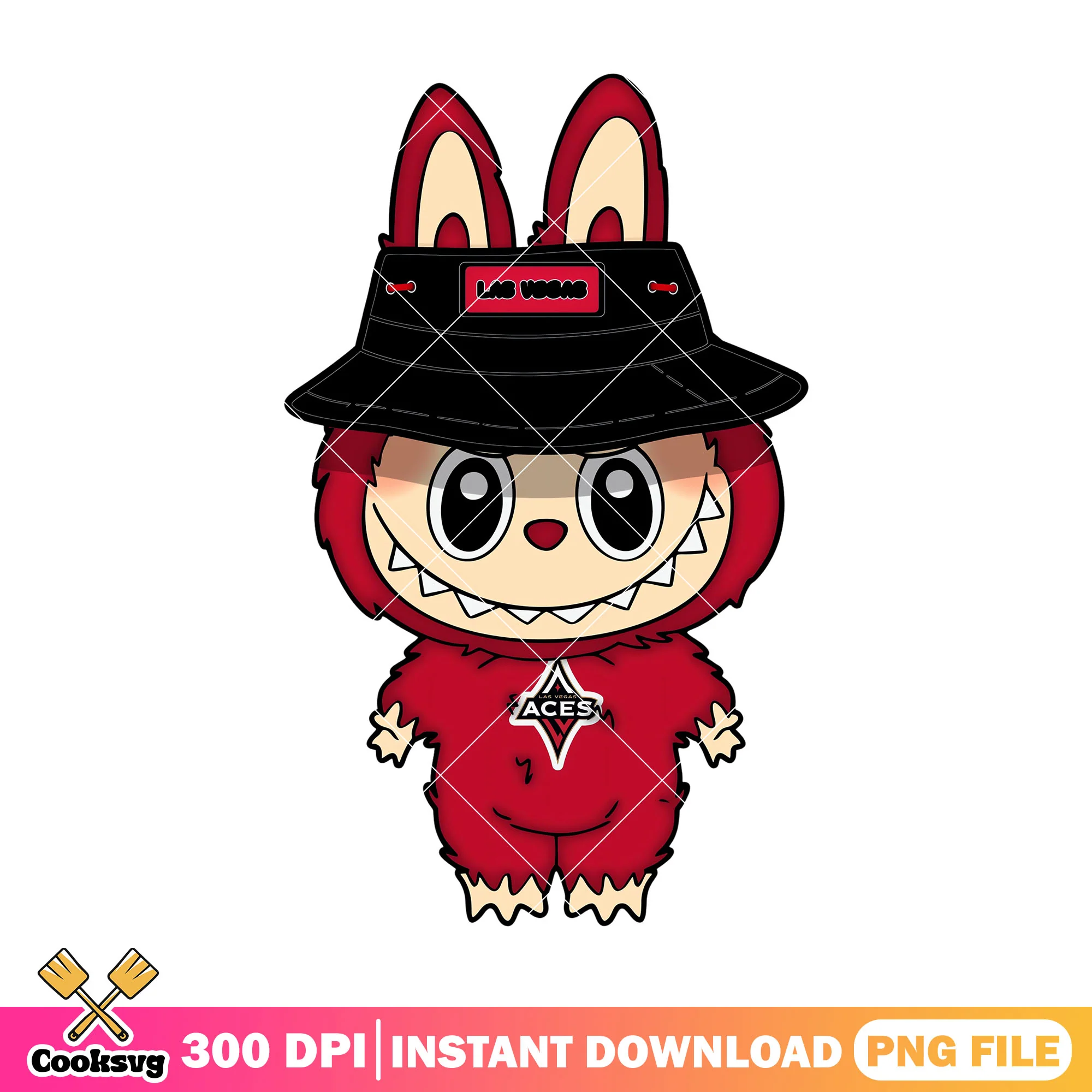 Labubu red monster png, labubu outfit png, las vegas aces png