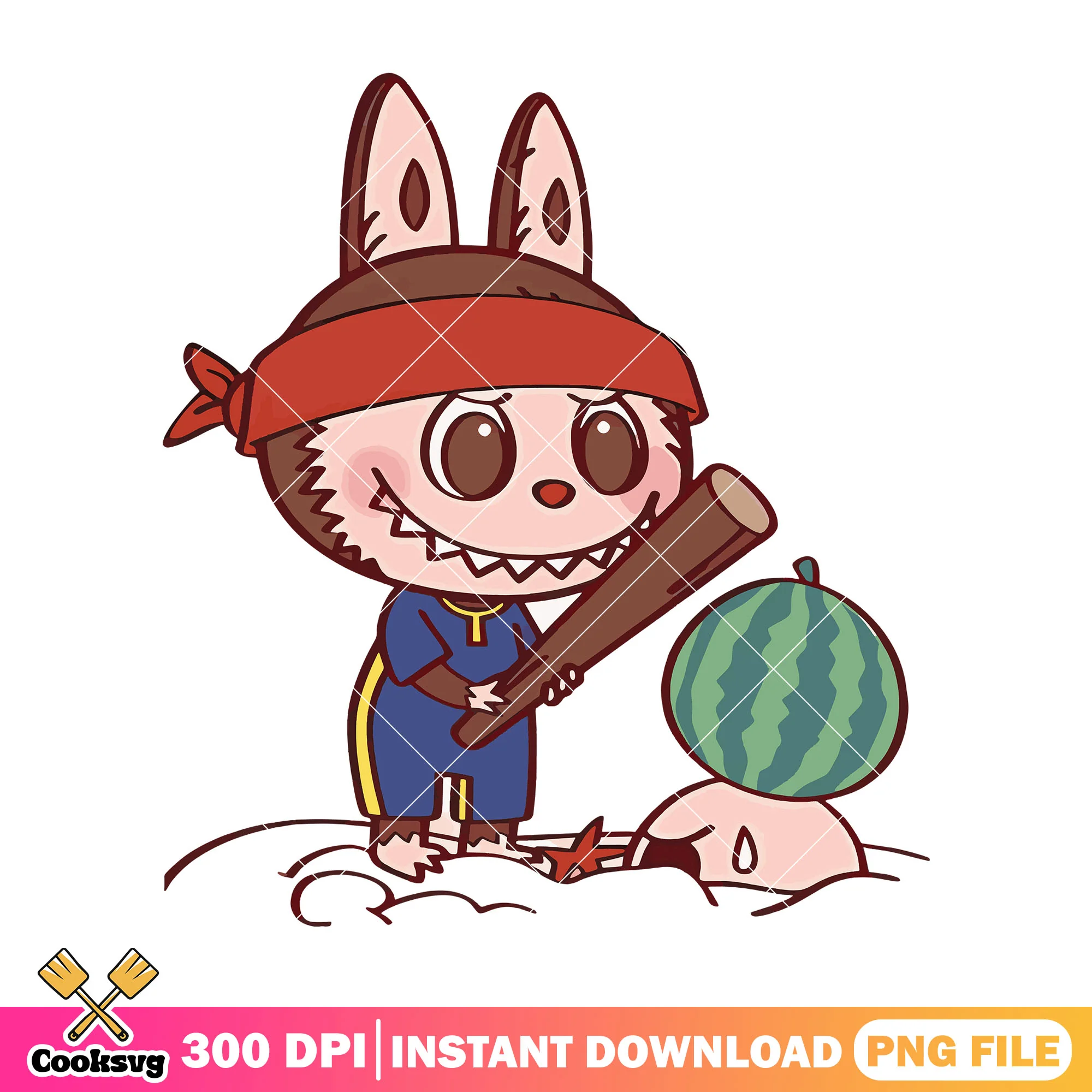 Labubu smash watermelon png, labubu happy png, labubu popmart png