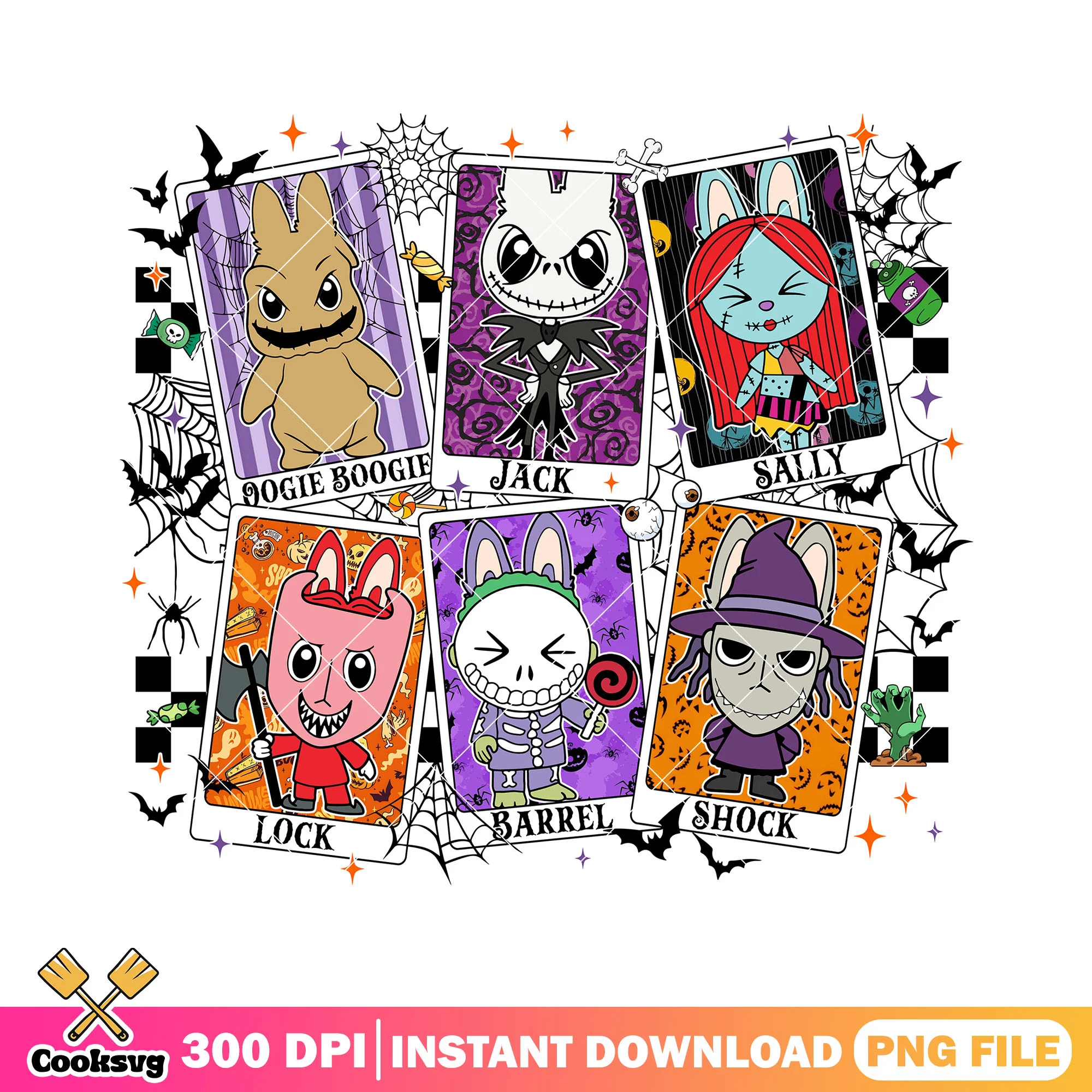 Labubu spooky nightmare crew png, labubu dolls png, cute dolls png