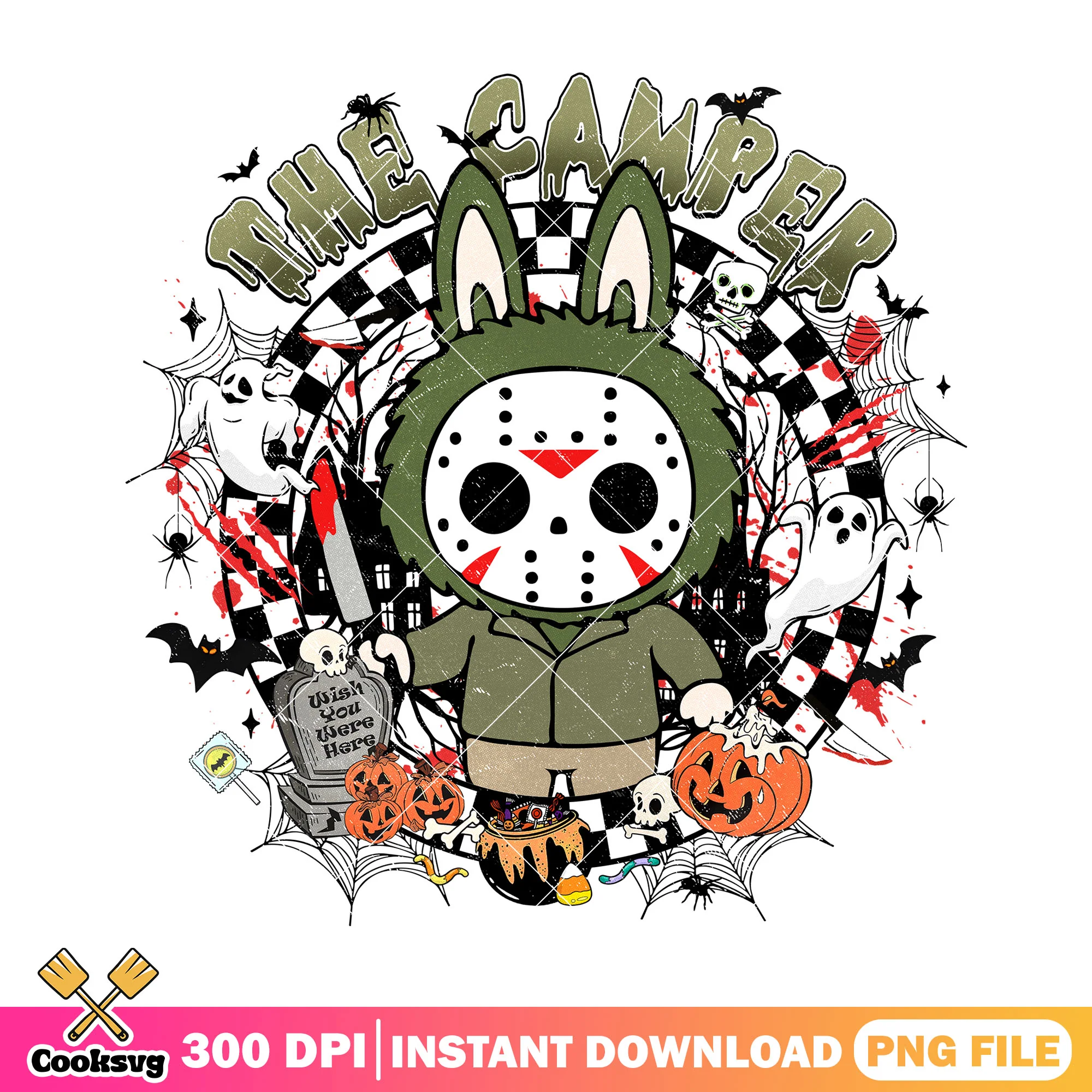 Labubu the camper png, jason voorhees png, labubu original png