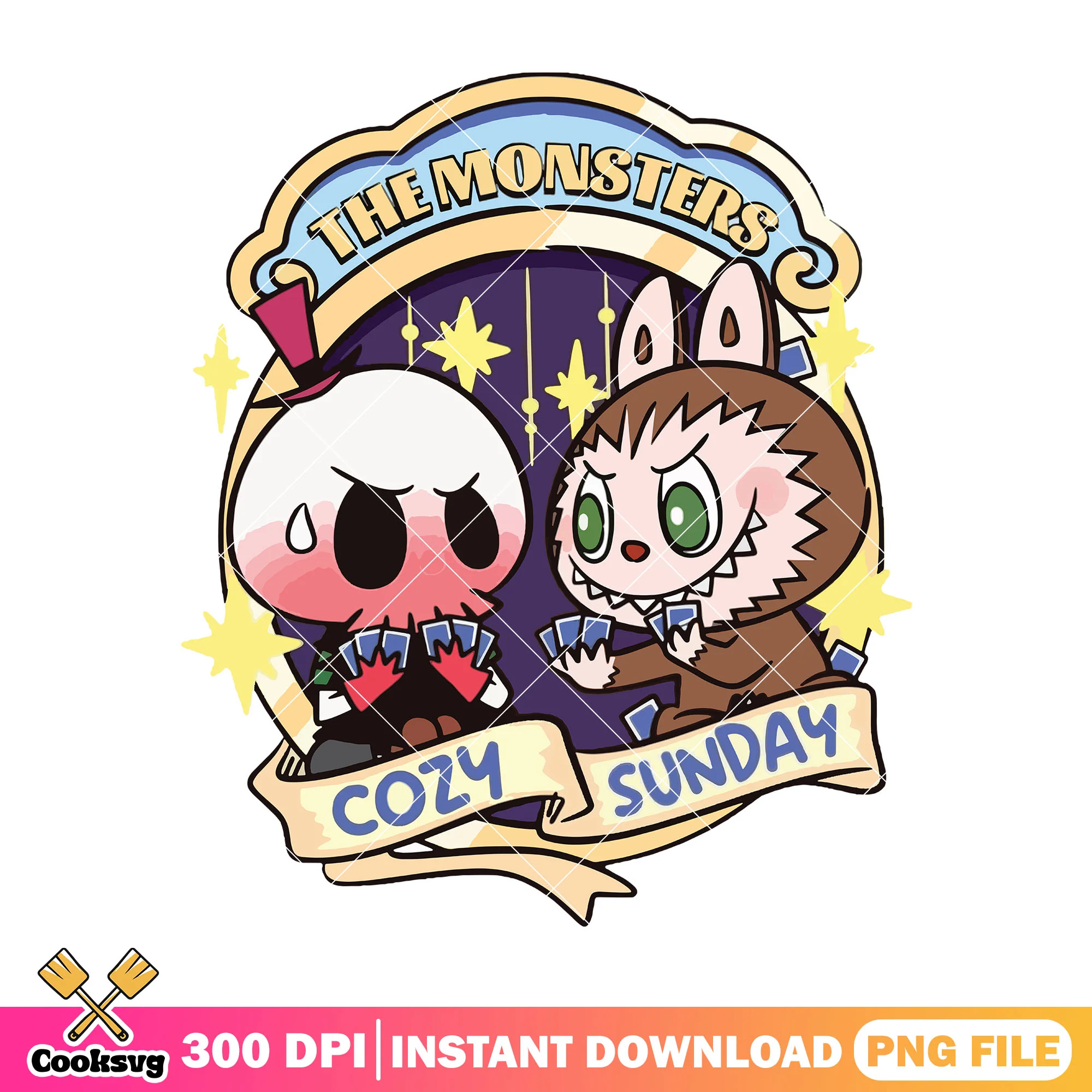 Labubu the monster cozy sunday png, labubu cute png, labuubuu png