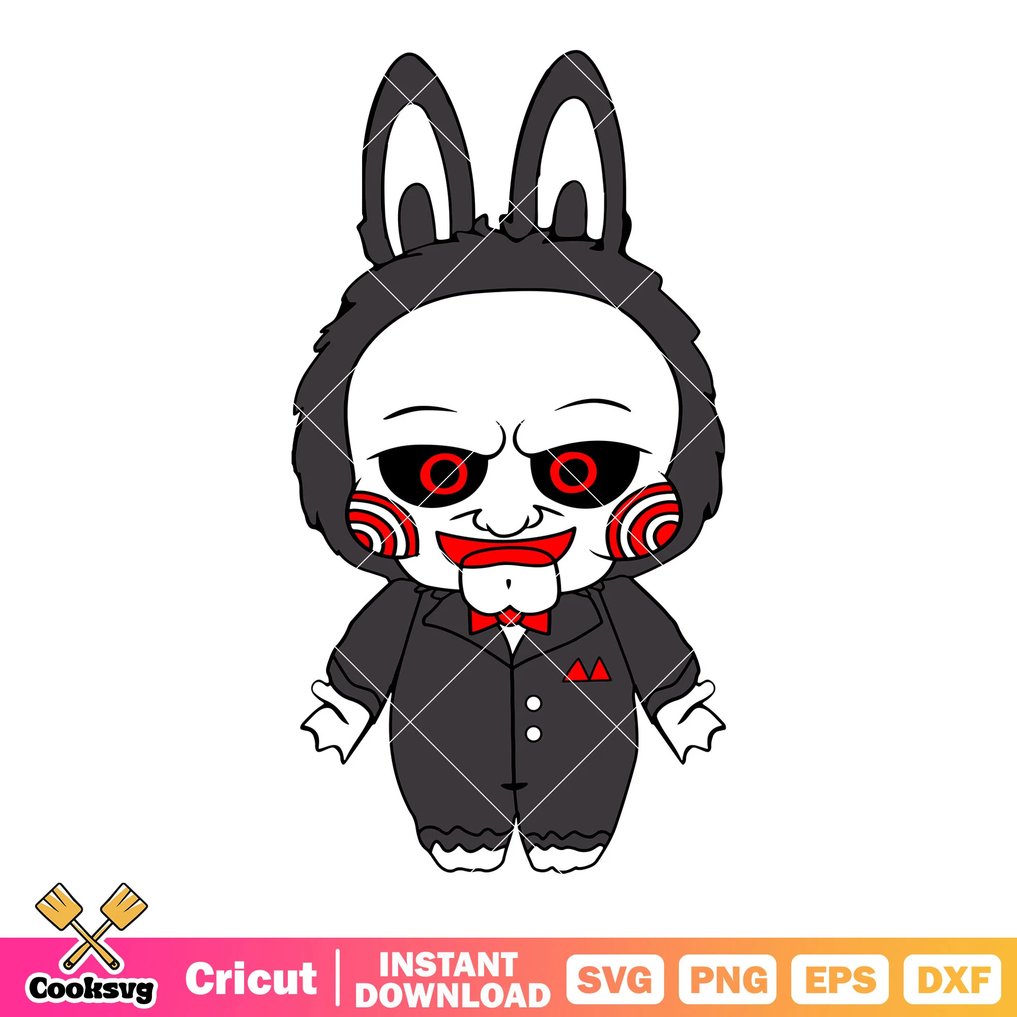 Labubu the puppet svg, horror labubu svg, halloween labubu svg
